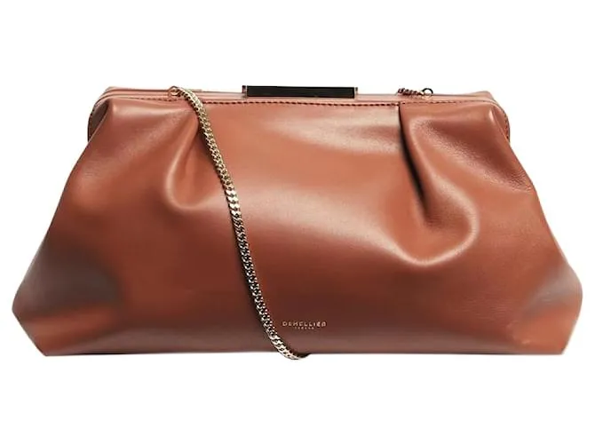 Autre Marque Clutch in pelle marrone