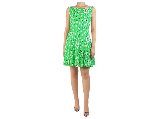 Autre Marque Abito floreale verde senza maniche - taglia UK 10