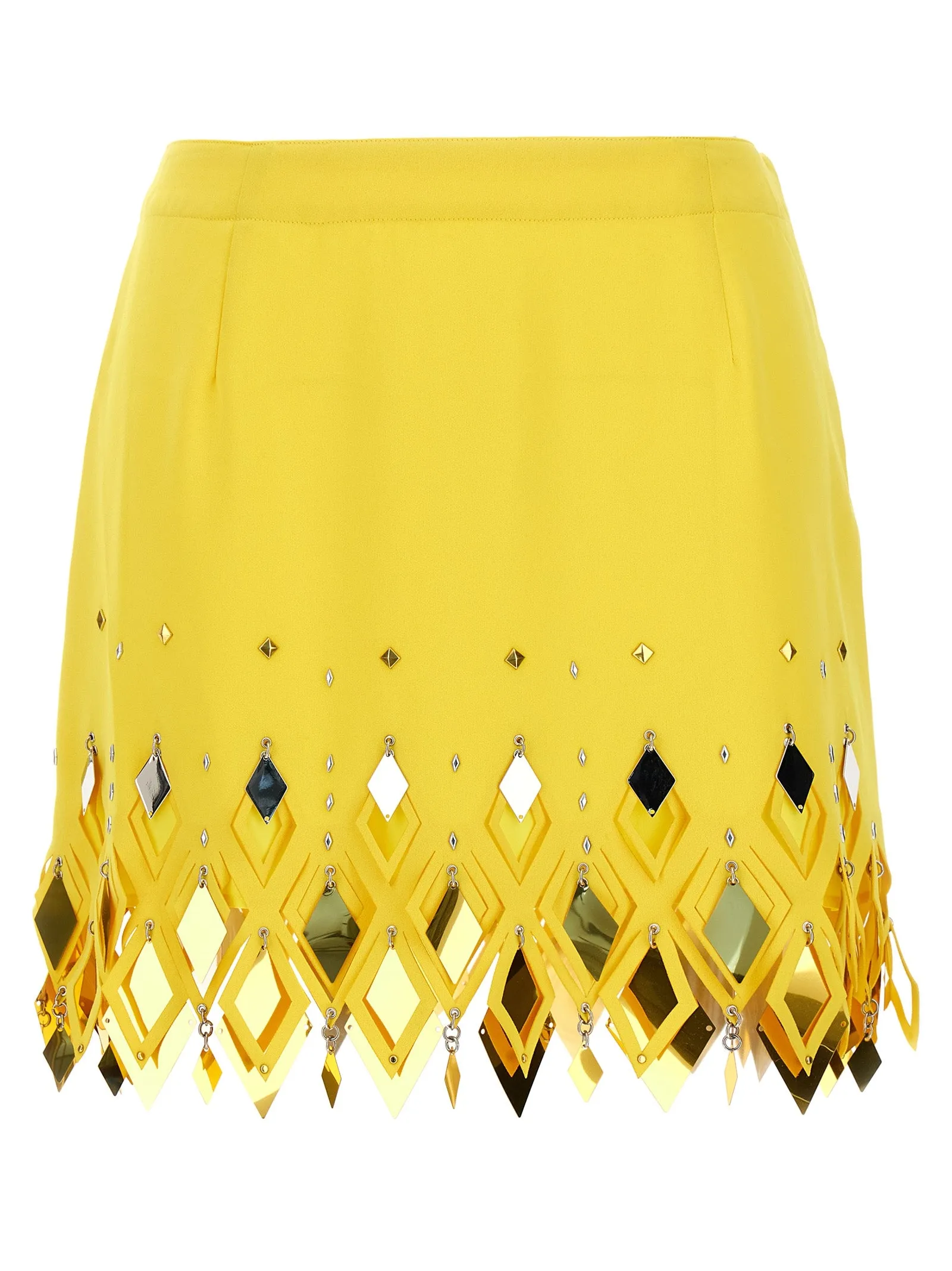 Diamond-Hued Sequin Skirt Gonne Giallo