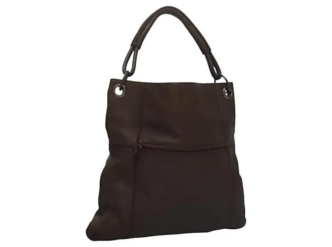 Autre Marque Borsa a Spalla in Pelle Marrone Bottega Veneta Auth bs27997