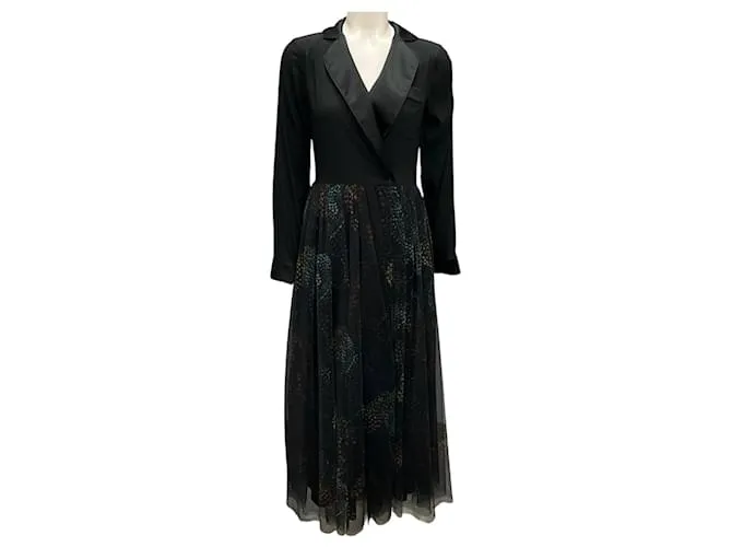 Autre Marque Abito midi in tulle nero multi 2023 Kenji di Sara Roka