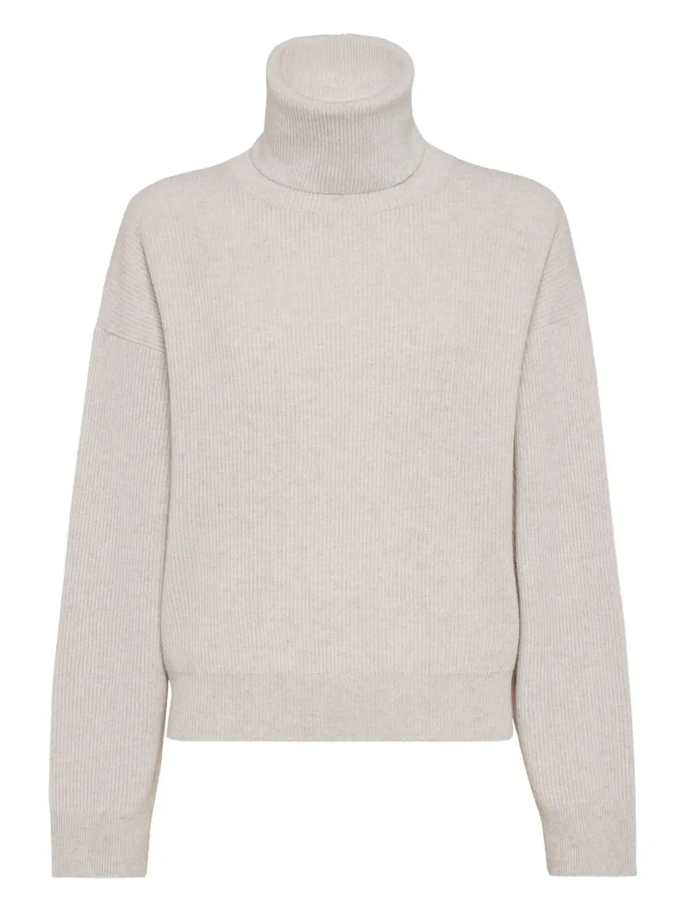 Maglia Collo Alto In Misto Cashmere A Costine