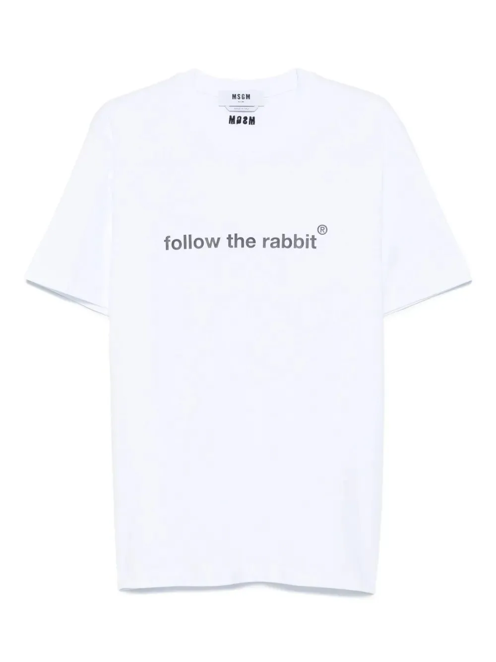 T-Shirt In Cotone Con Stampa Follow The Rabbit