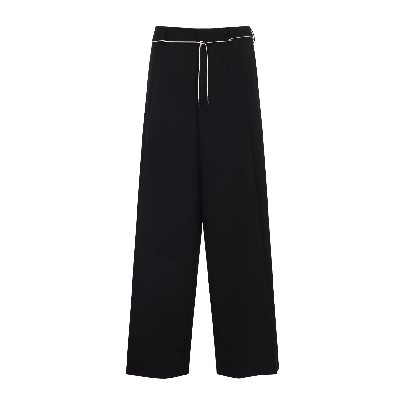 Black Wool Piers Pants