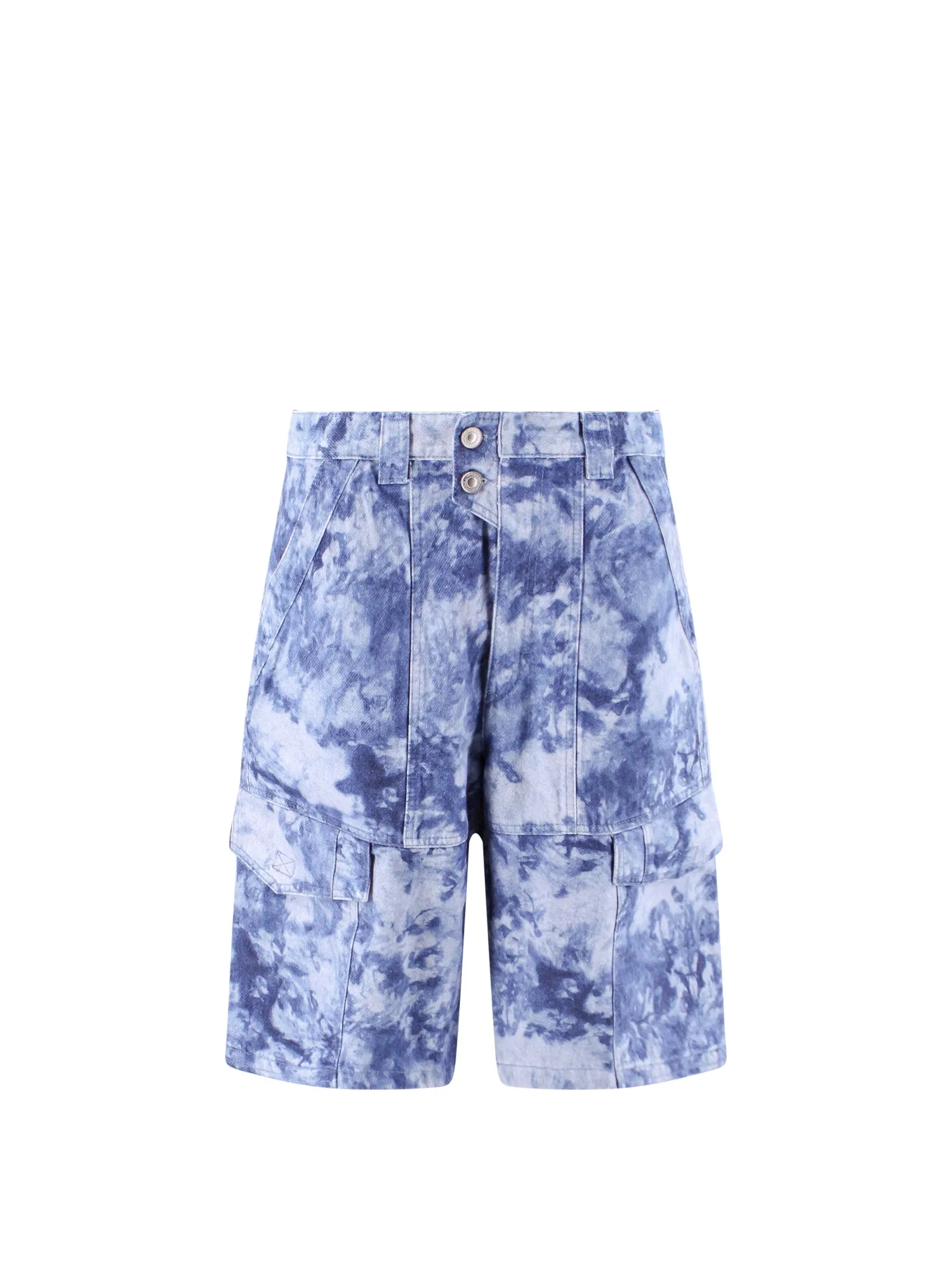 Cotton Bermuda Shorts With Tie Dye Effect