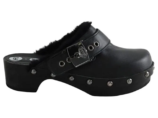 Autre Marque Zoccoli in pelle neri Nero