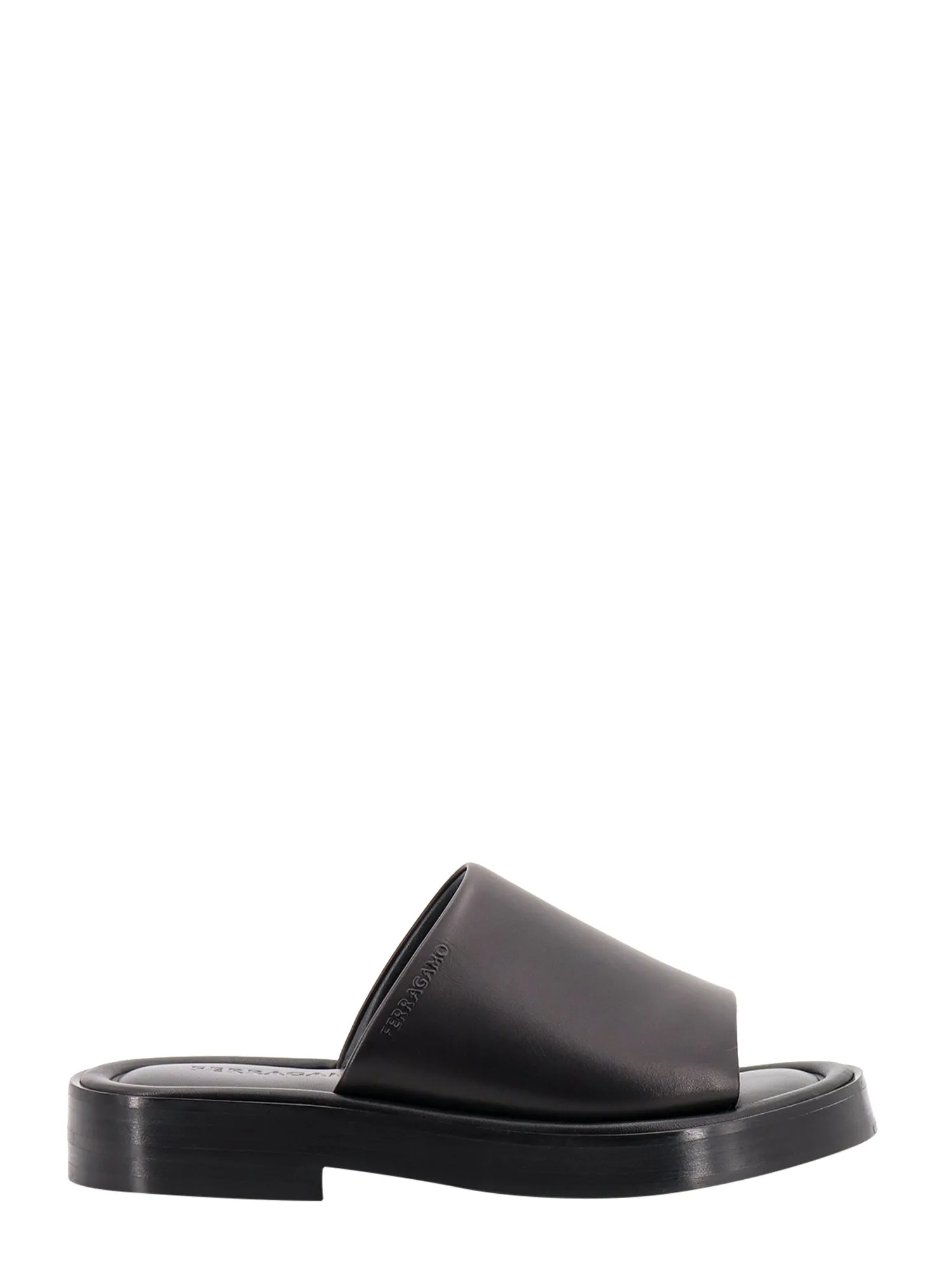 Leather Sandals With Embossed Logo On The Side