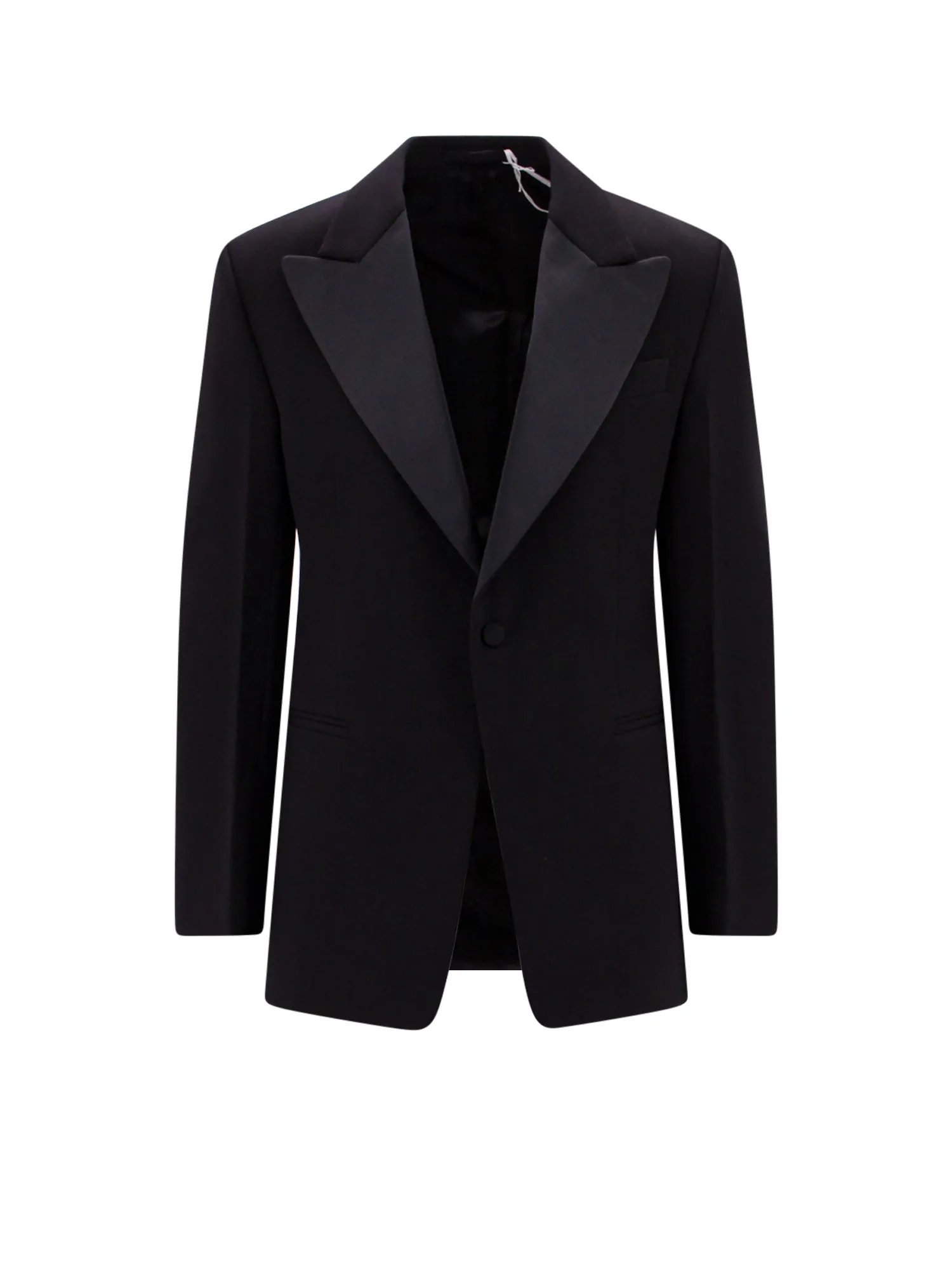 Wool Blazer With Satin Profiles