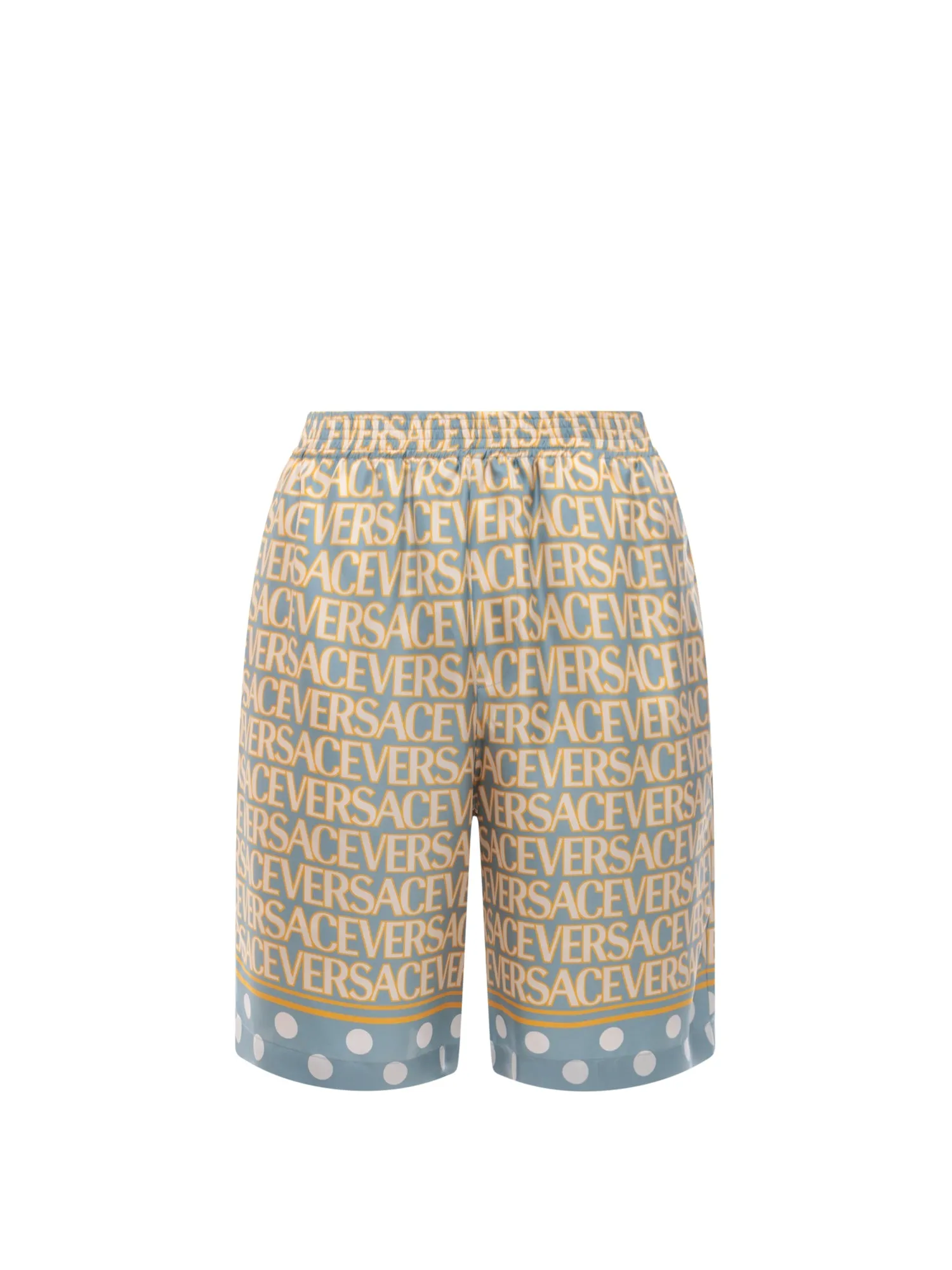 Silk Bermuda Shorts With All-Over Logo