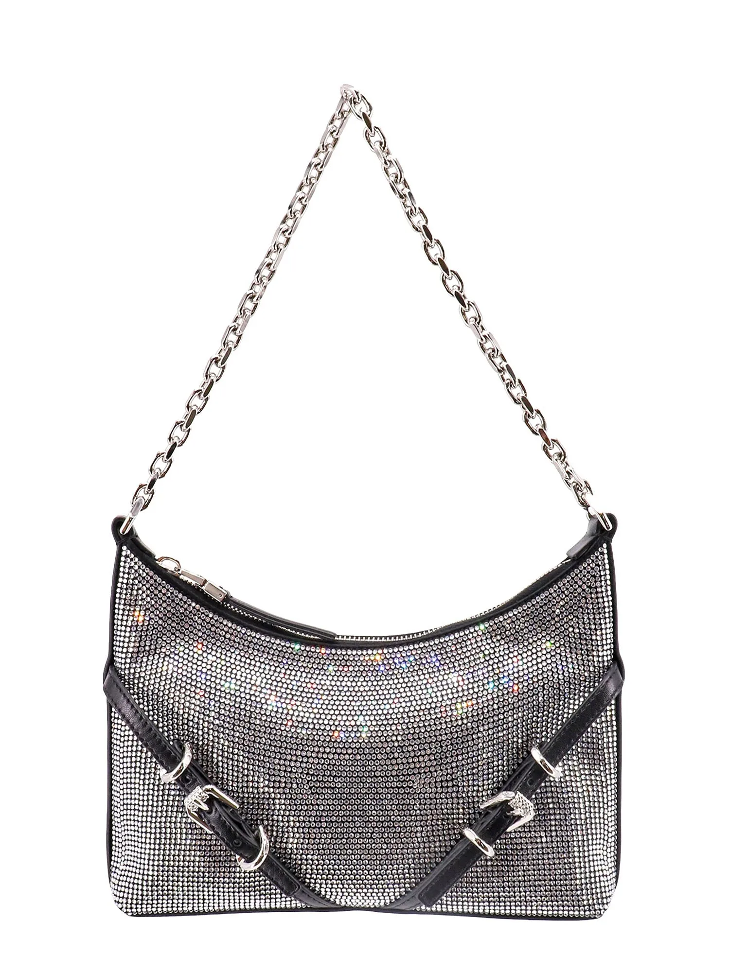 Shoulder Bag With All-Over Rhinestones