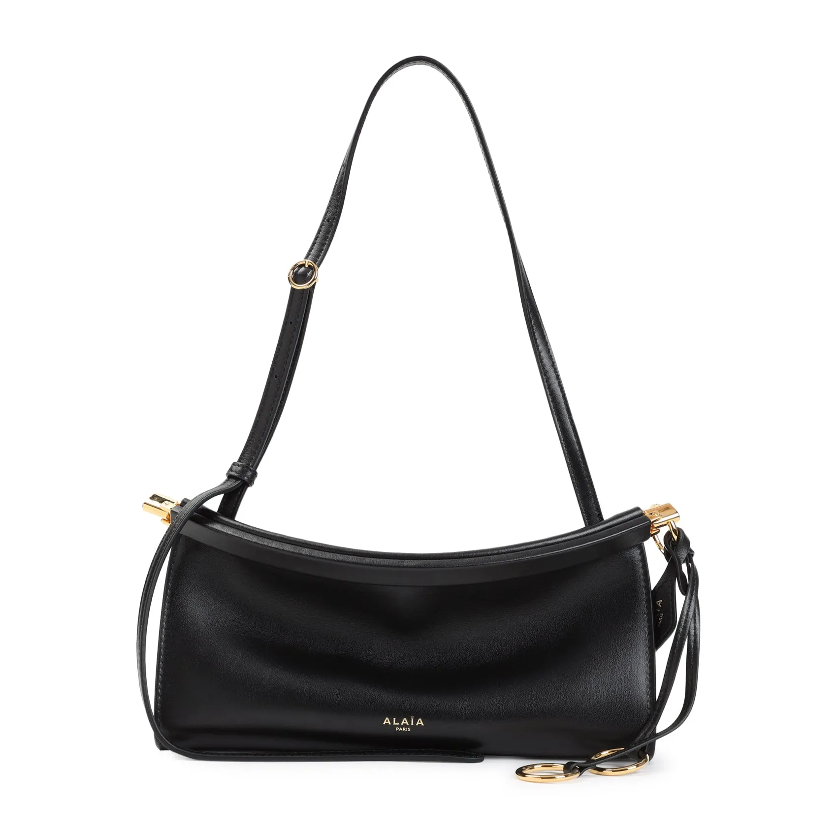 Black East West S Calf Leather Shoulder Bag