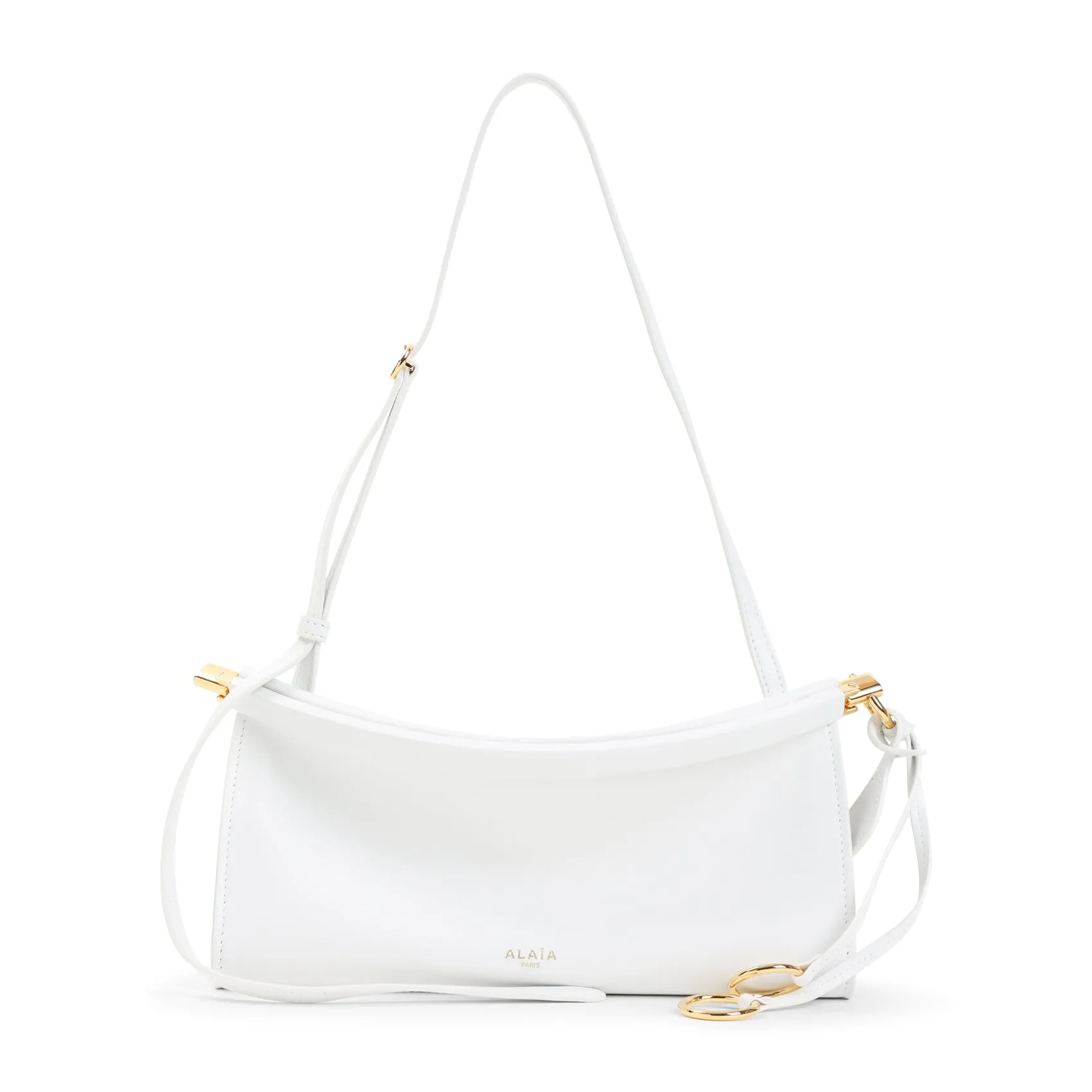 White East West S Calf Leather Shoulder Bag