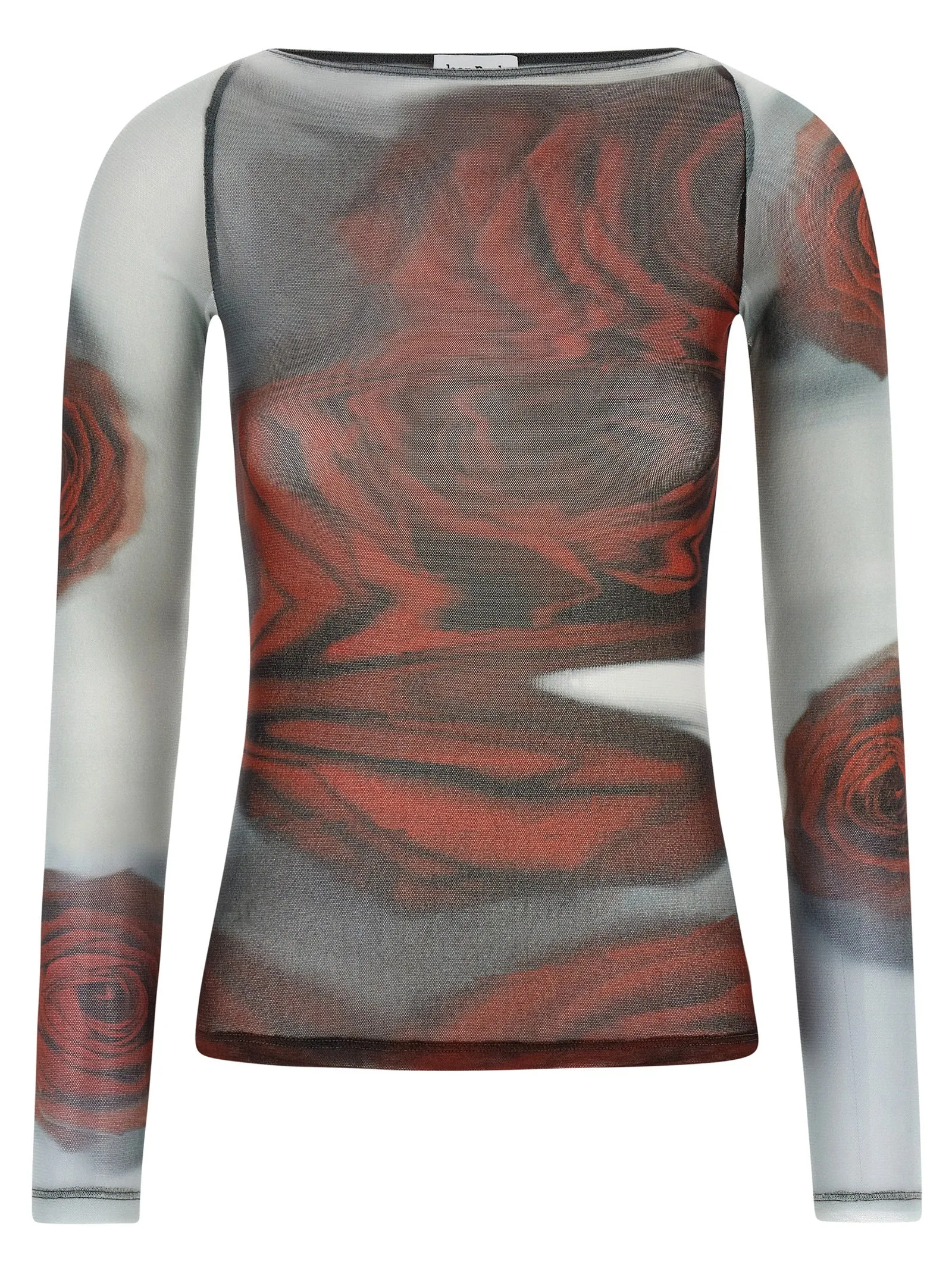 The Red Blurry Roses Top Multicolor