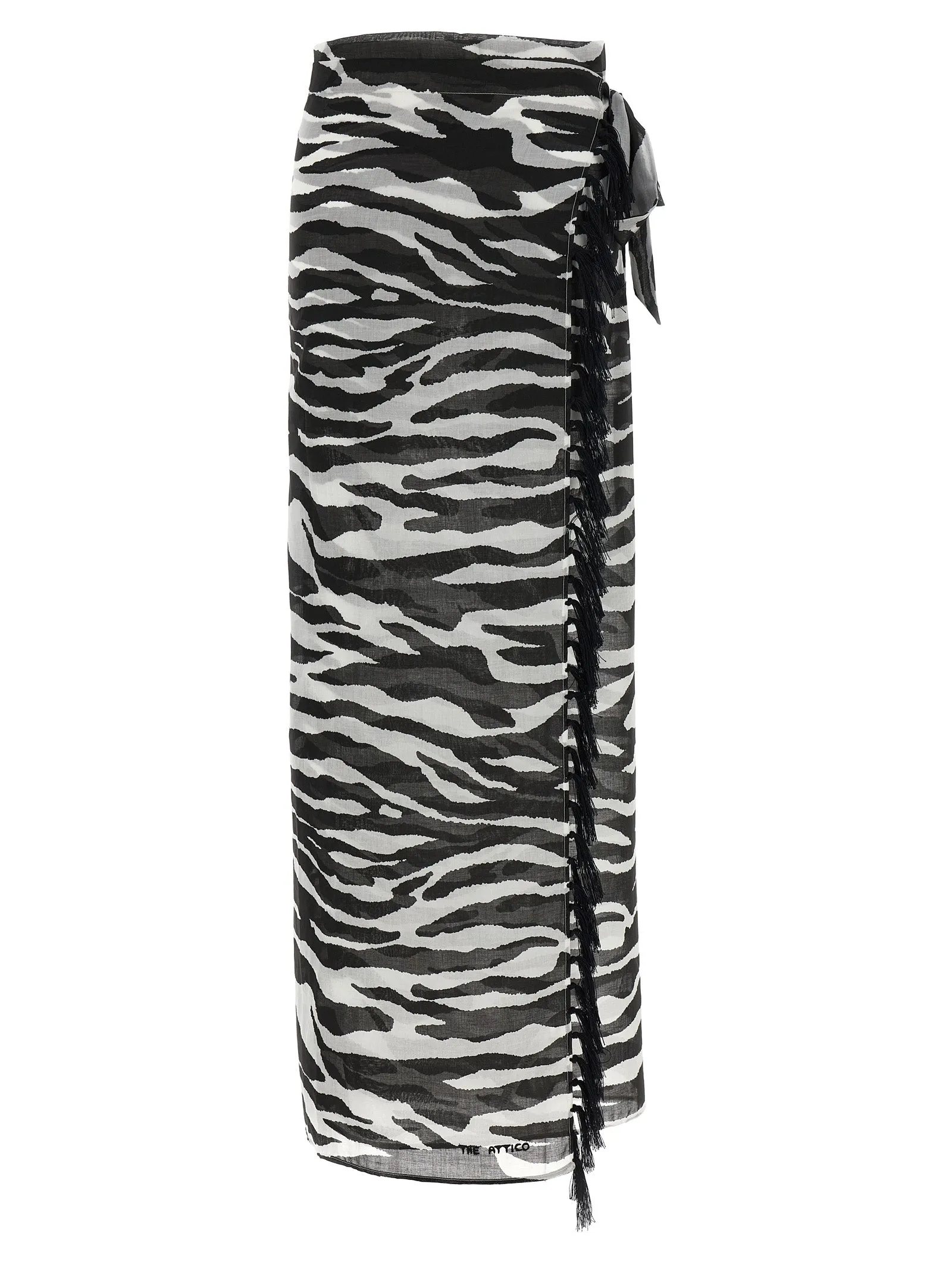 Zebra Print Sarong Beachwear Bianco/Nero