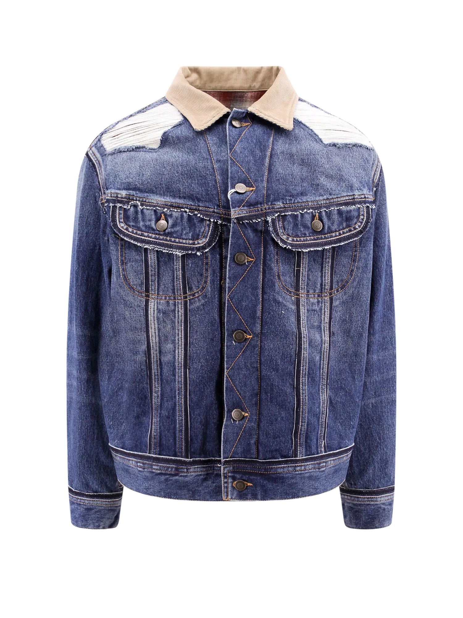Denim Jacket With Destroyed Effect