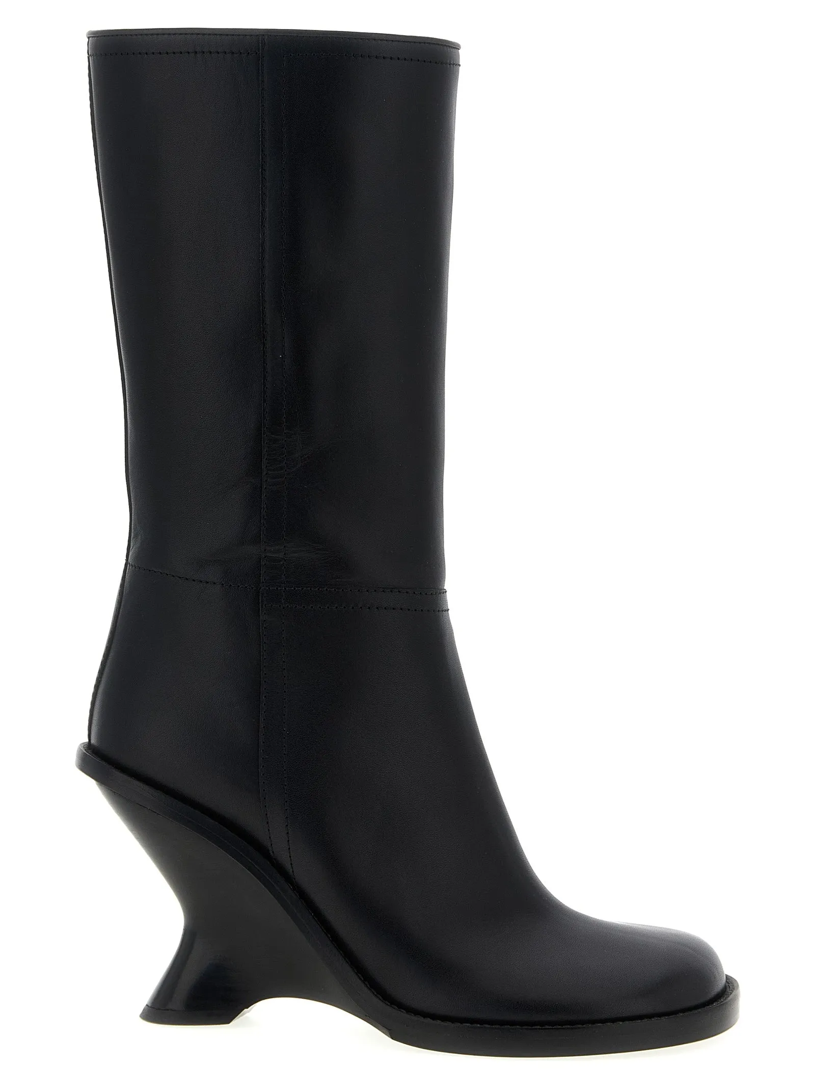Curved Wedge Heel Boots Stivali E Stivaletti Nero
