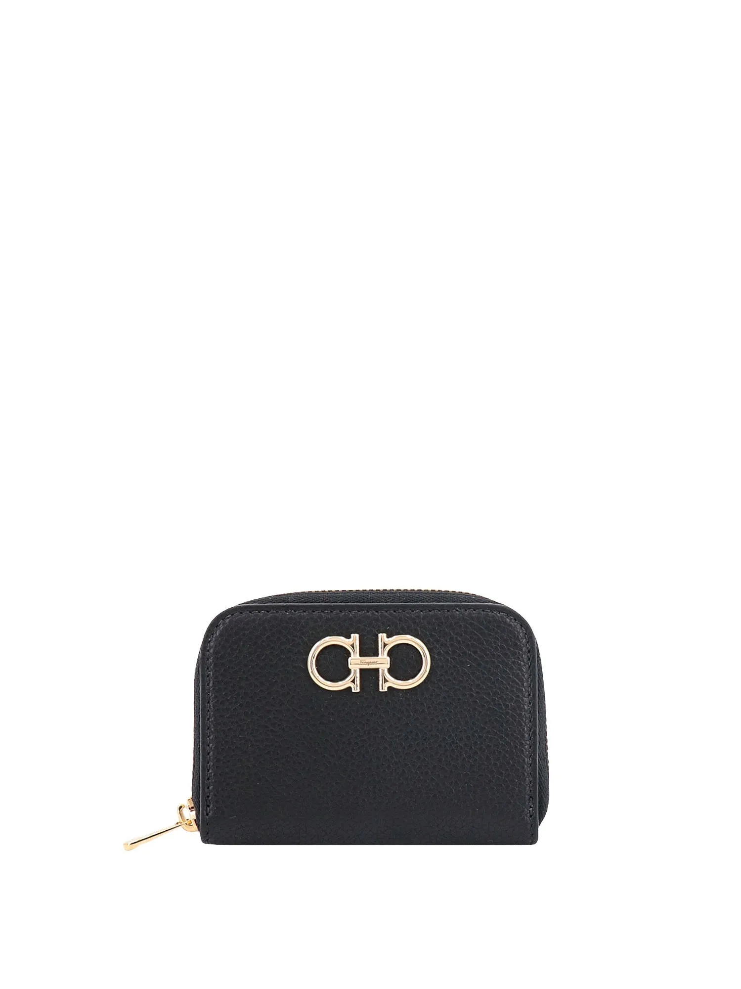Leather Card Holder With Iconic Gancini Detail