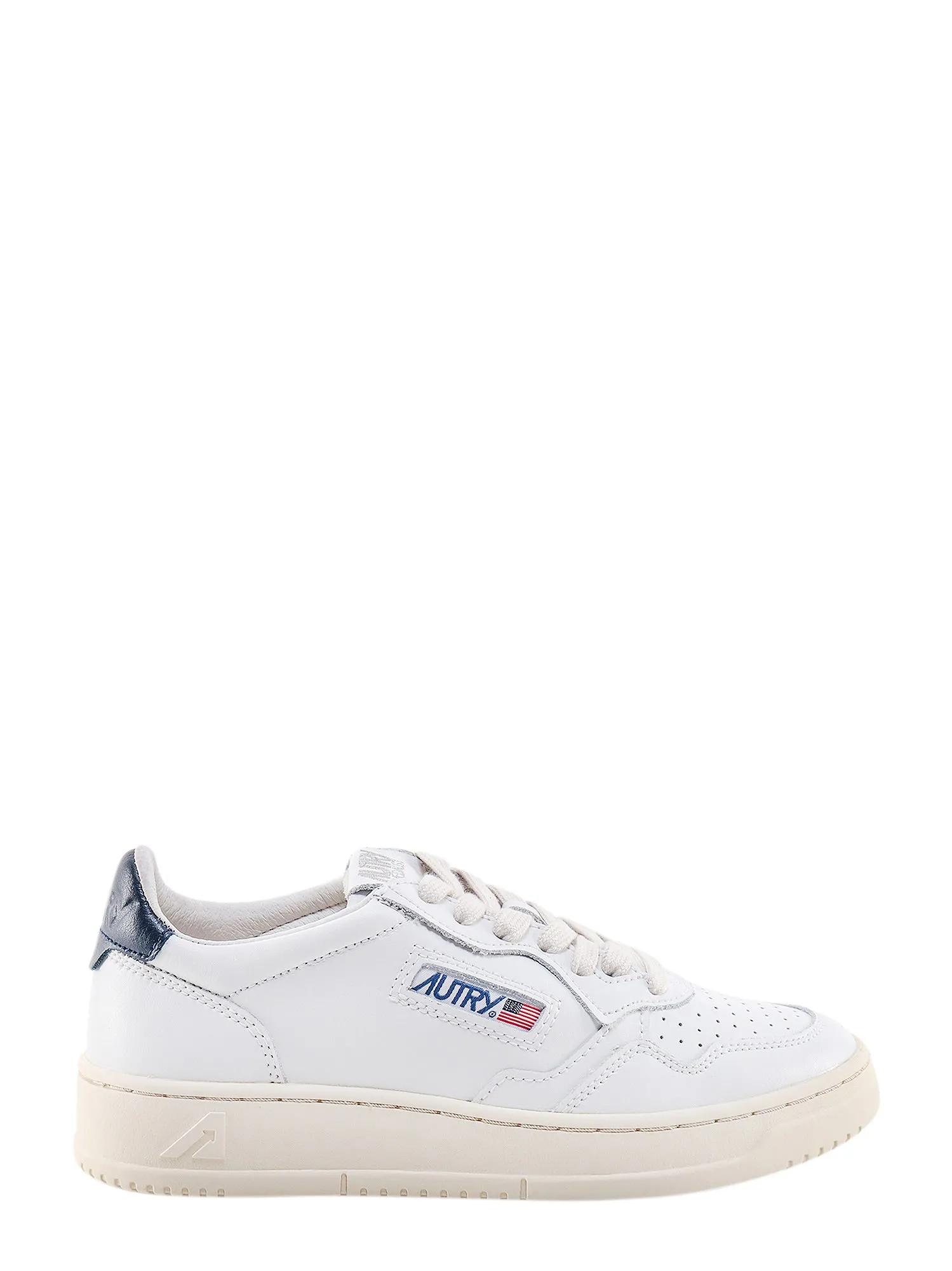 Leather Sneakers With Back Contrasting Patch