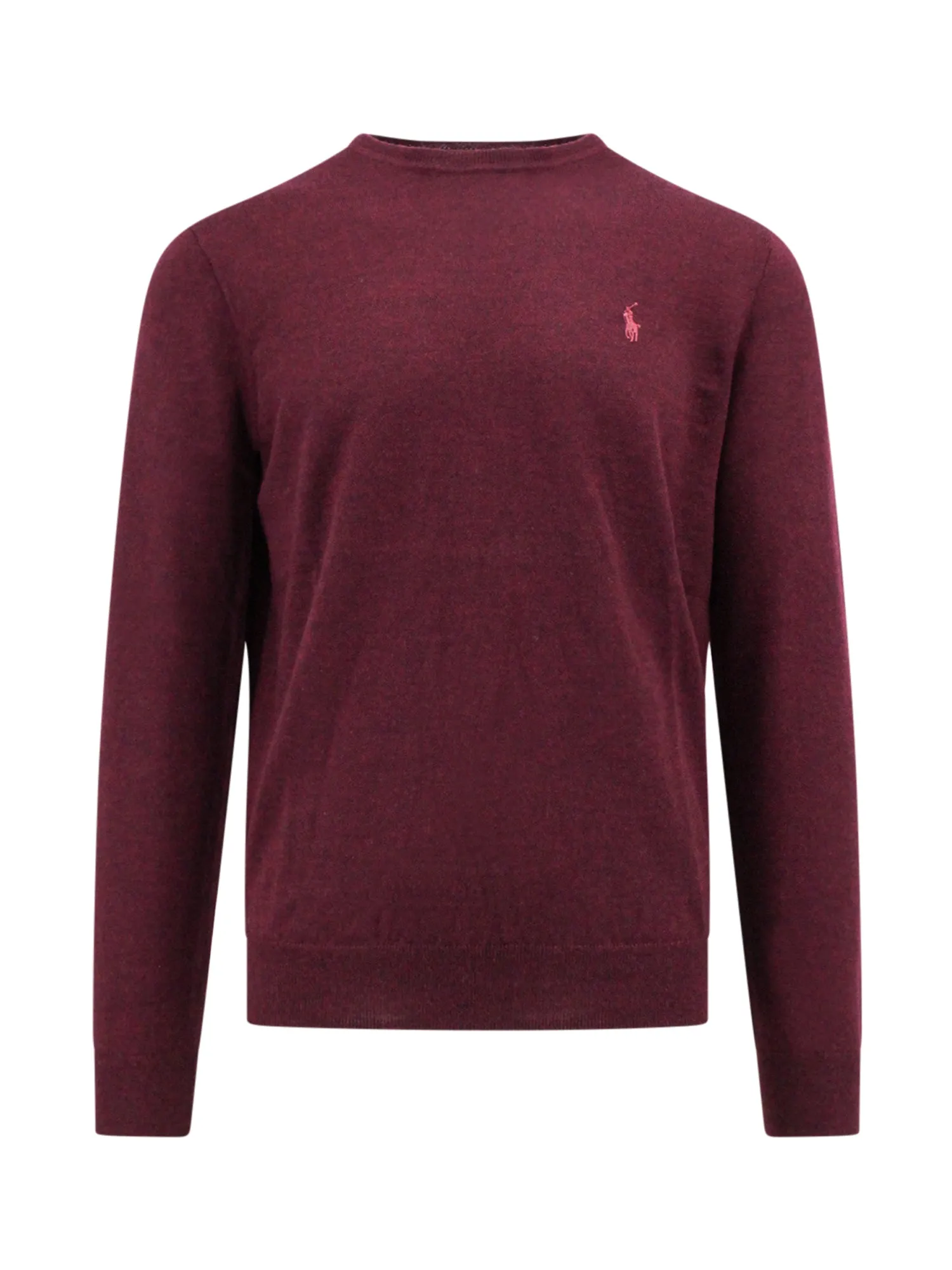 Wool Slim Fit Sweater With Logo Embroidery