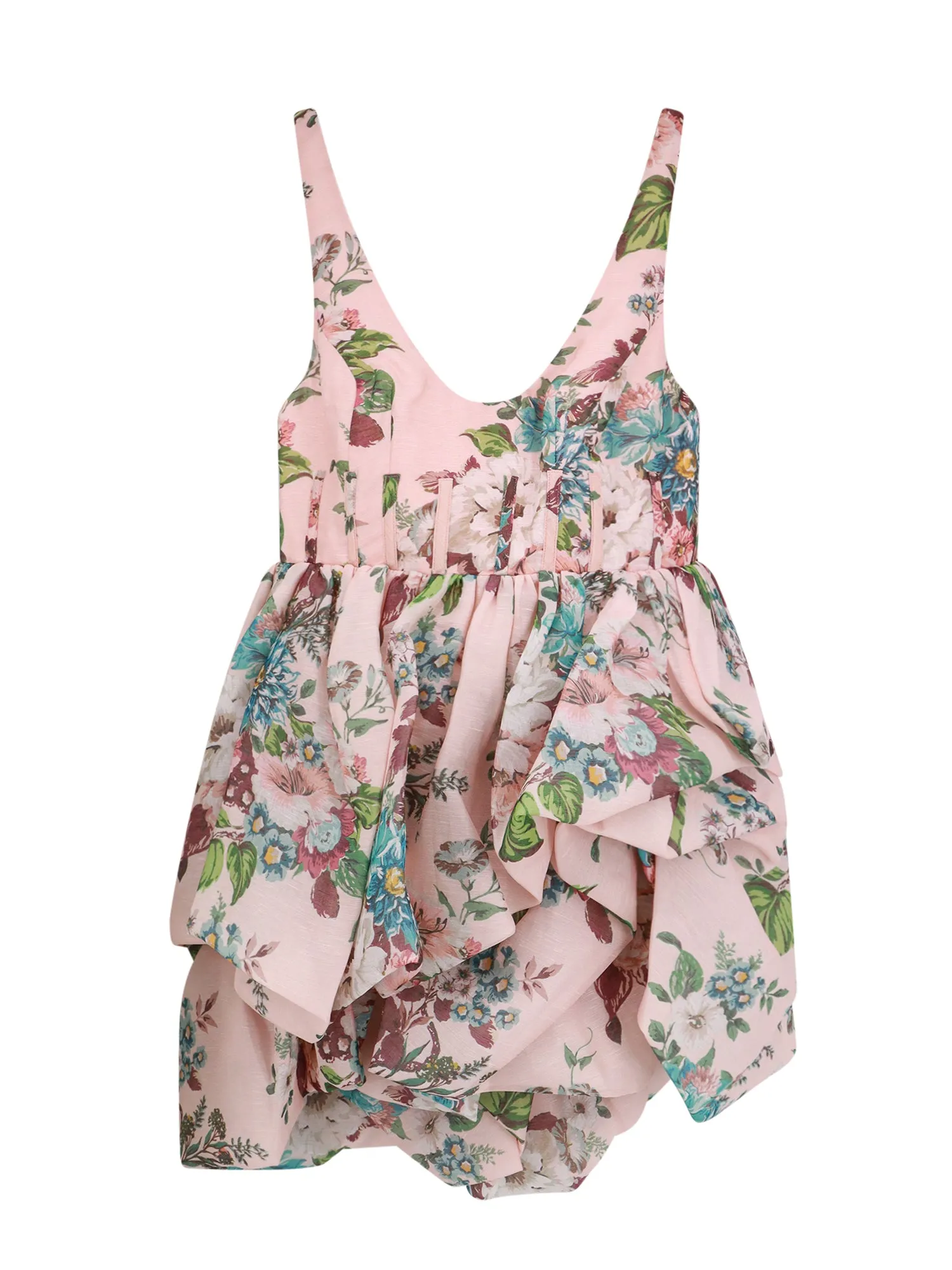 Linen And Silk Balloon Mini Dress