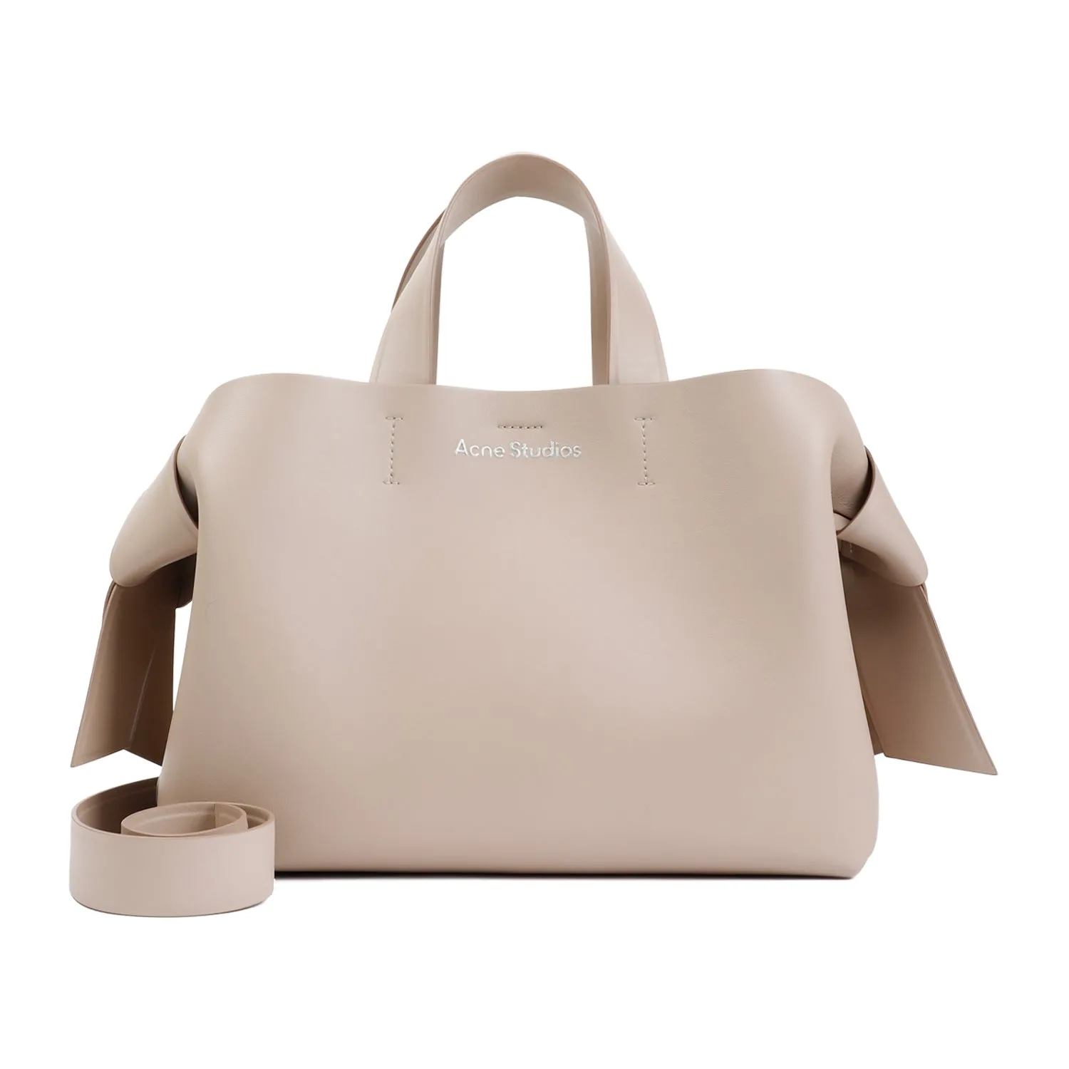 Taupe Beige Calf Leather Handbag