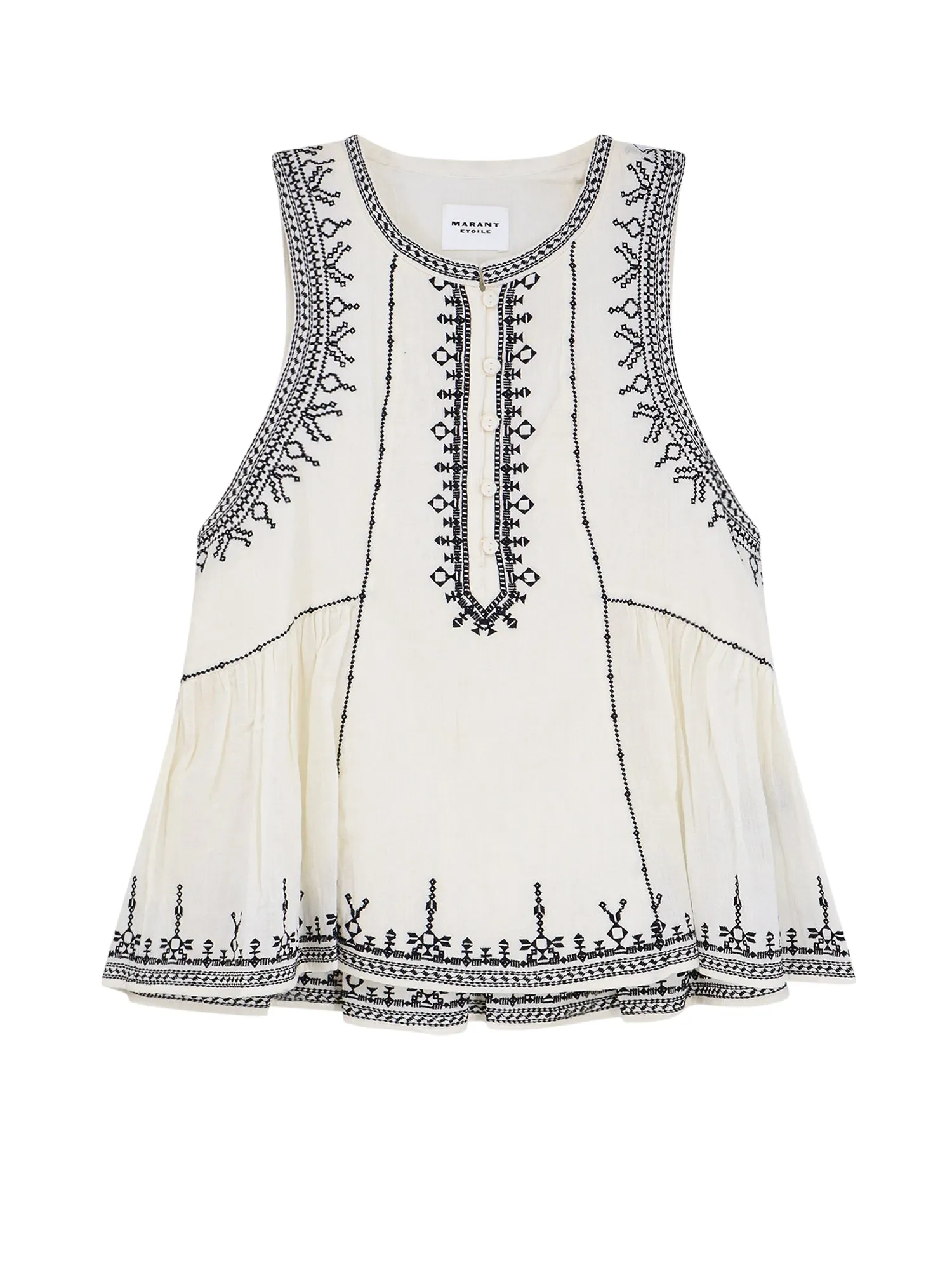 Biologic Cotton Top With Contrasting Embroideries