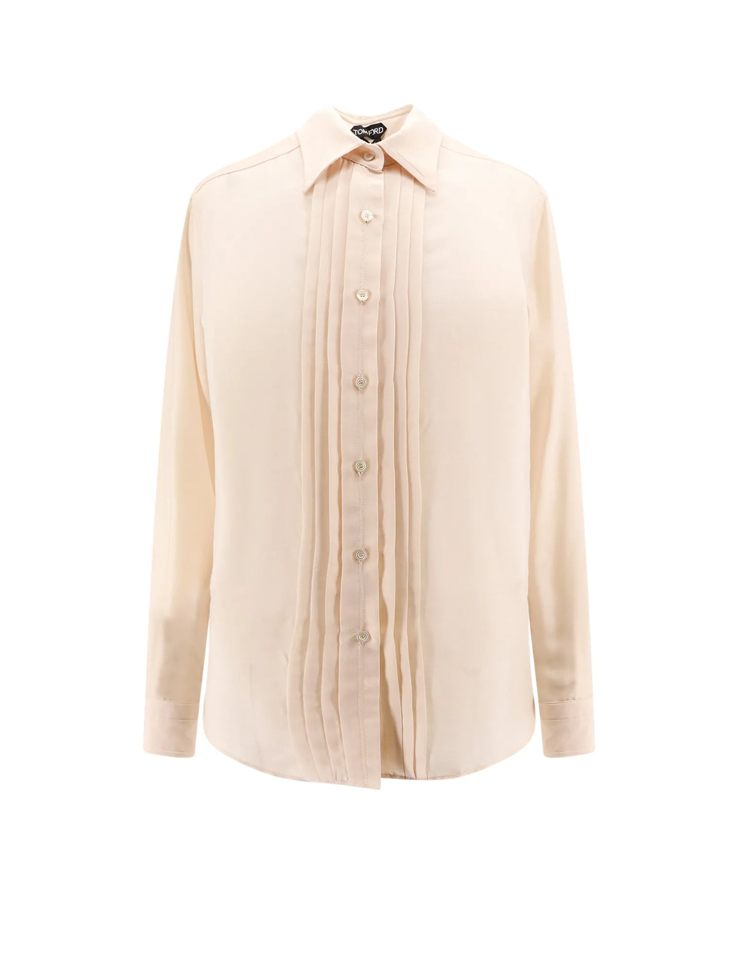Silk Shirt With Pleated Detail