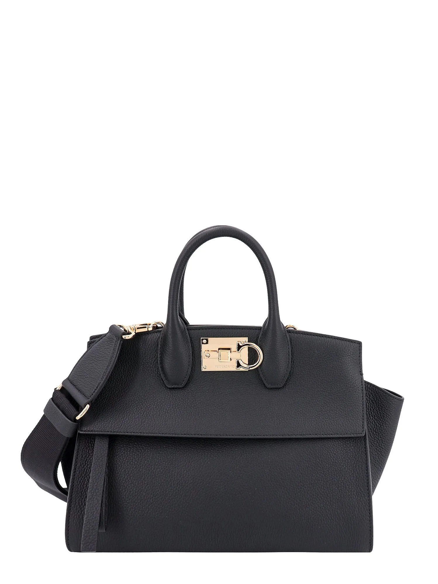 Leather Handbag With Iconic Gancini Detail