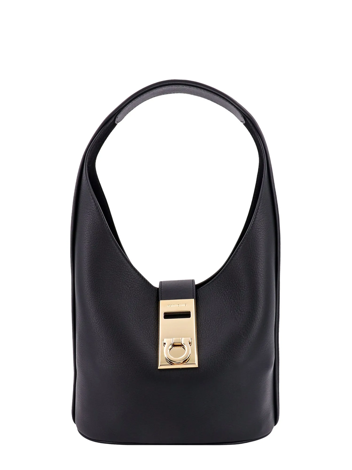 Leather Shoulder Bag With Iconic Gancini Closure