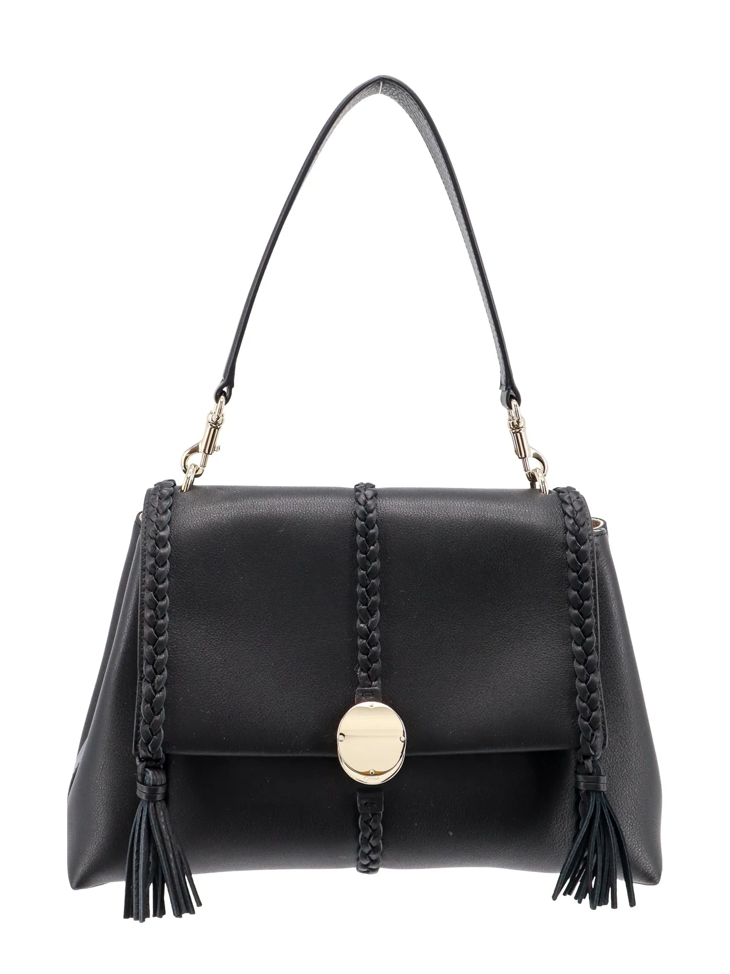 Leather Shoulder Bag With Tassels