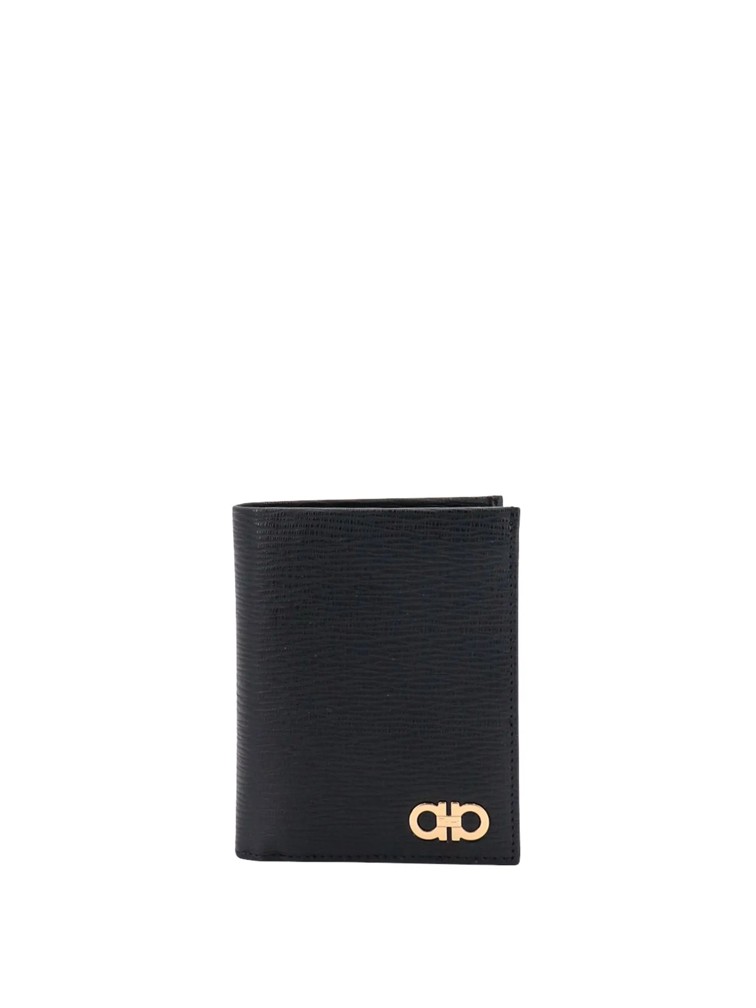 Leather Wallet With Metal Gancini Detail