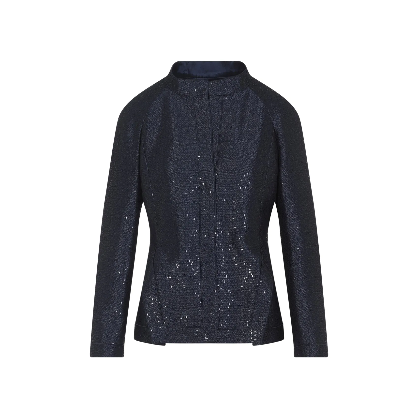Navy Viscose Squinned Blazer
