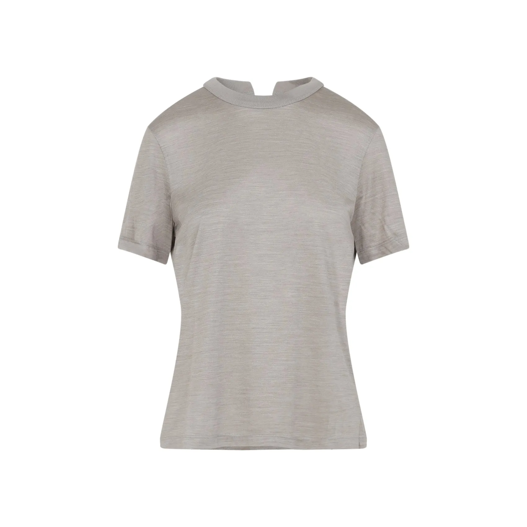 Gray Fitted Silk T-Shirt