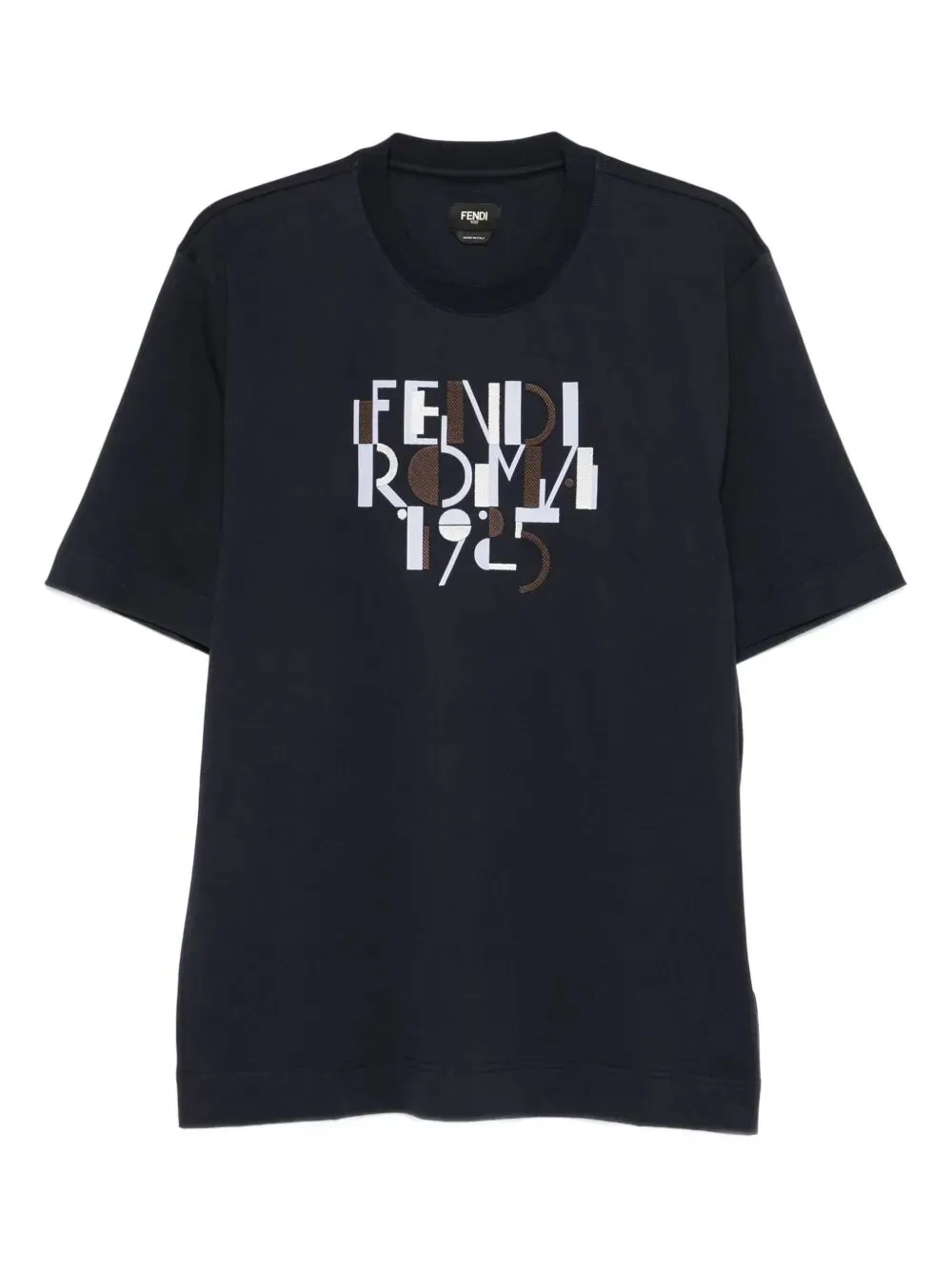 T-Shirt In Cotone Con Stampa Fendi Roma 1925