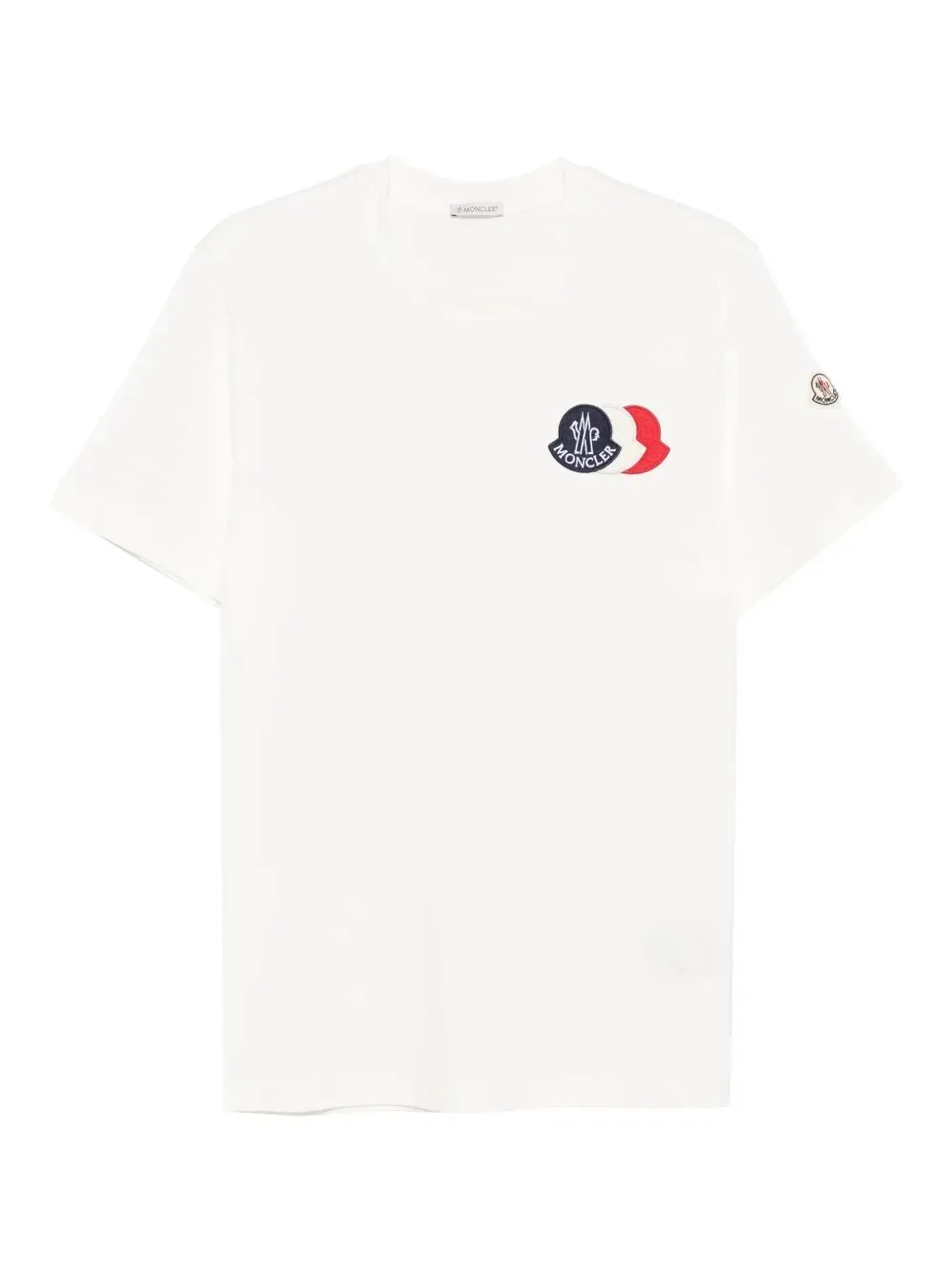 T-Shirt In Cotone Con Logo Tricolore Ricamato