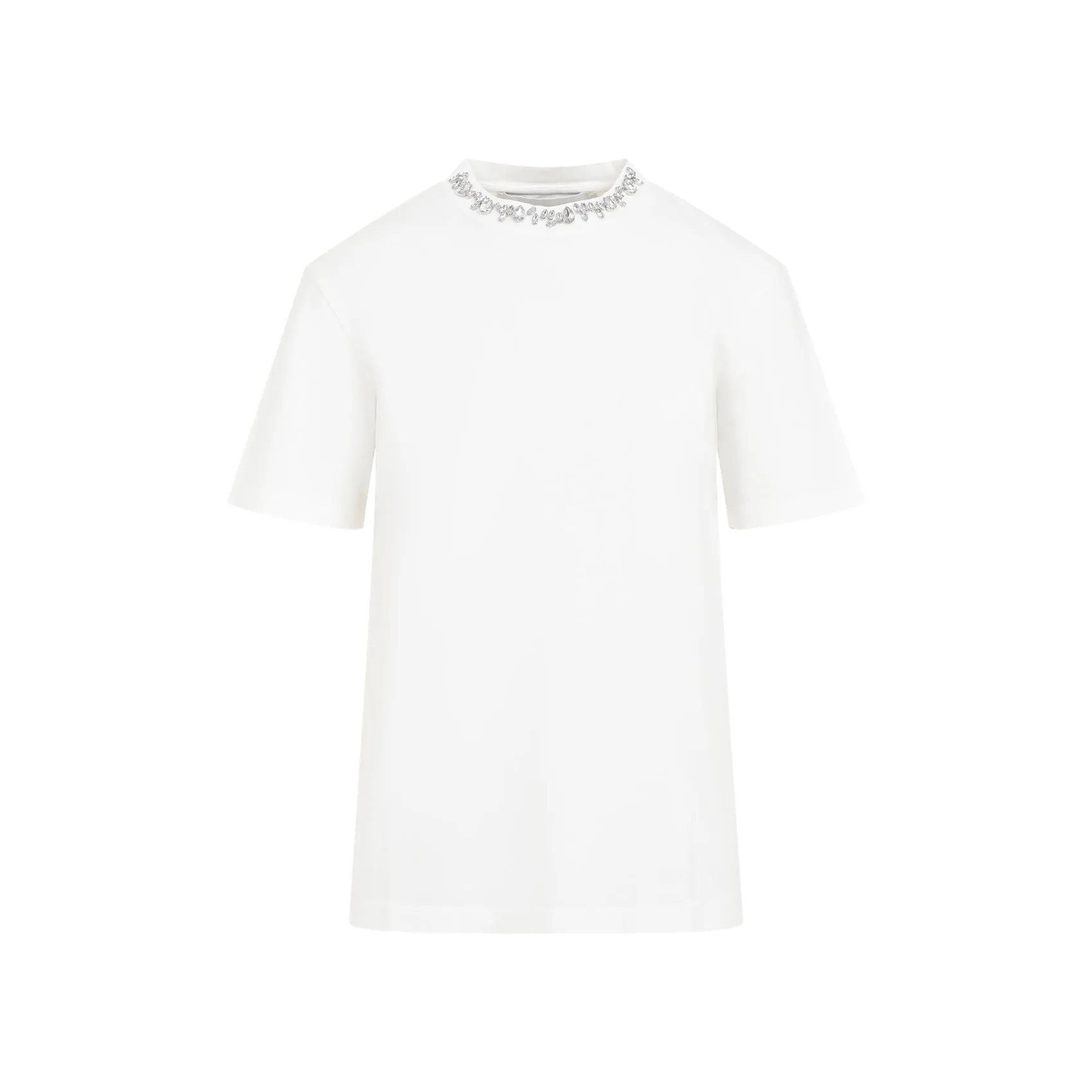 Vintage White Cotton W Embroidery T-Shirt