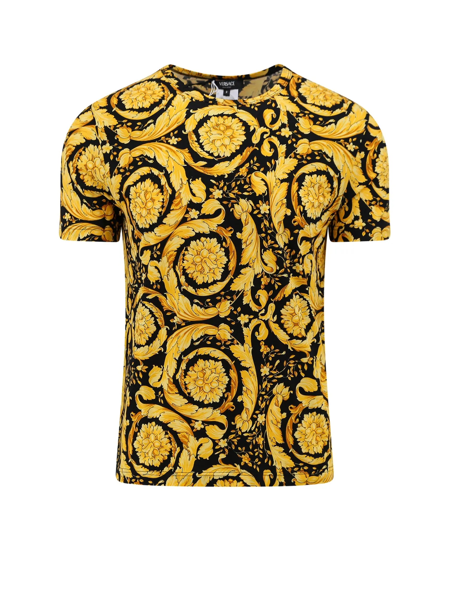 Cotton T-Shirt With Barocco Print