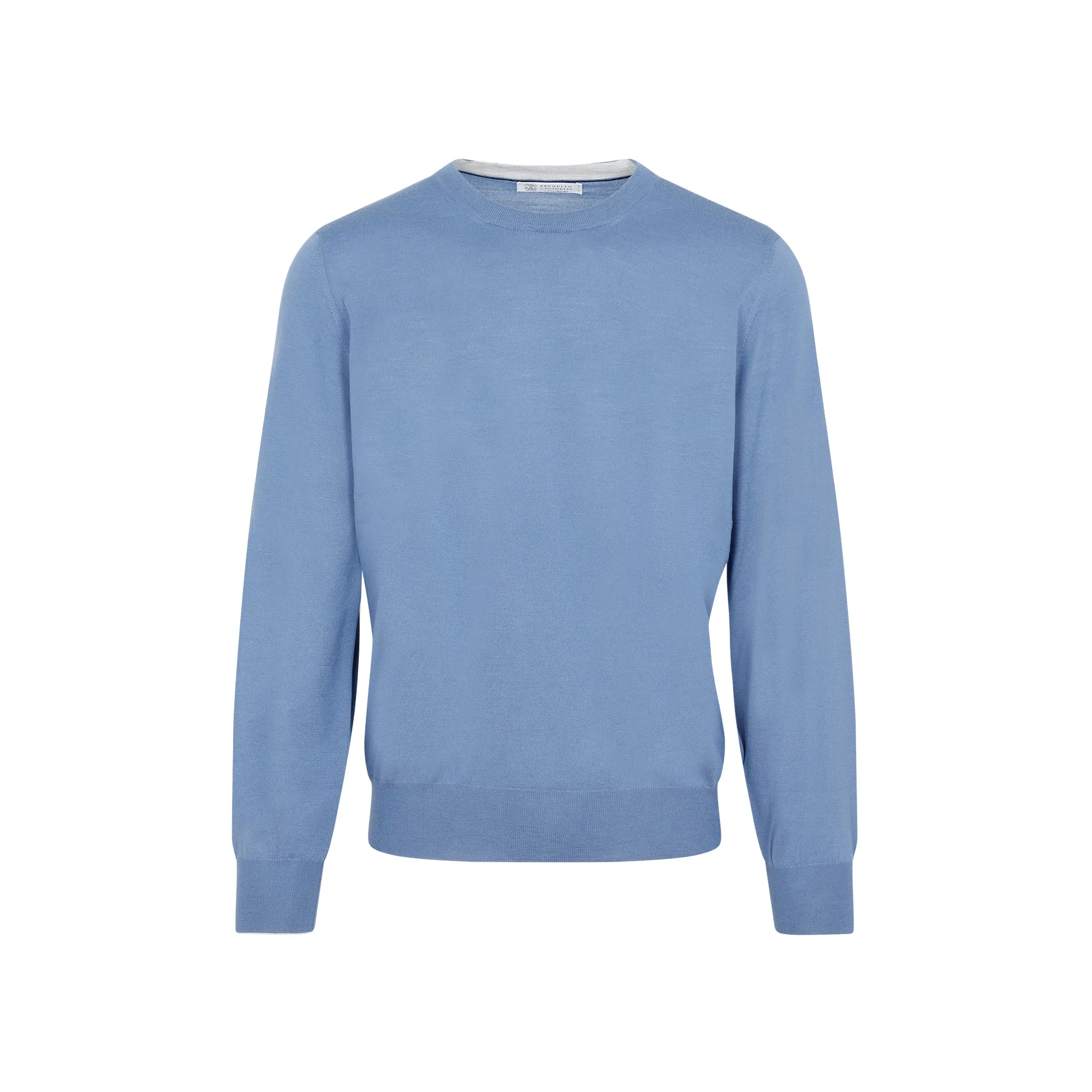Blue Wool And Cashmere Crewneck Sweater