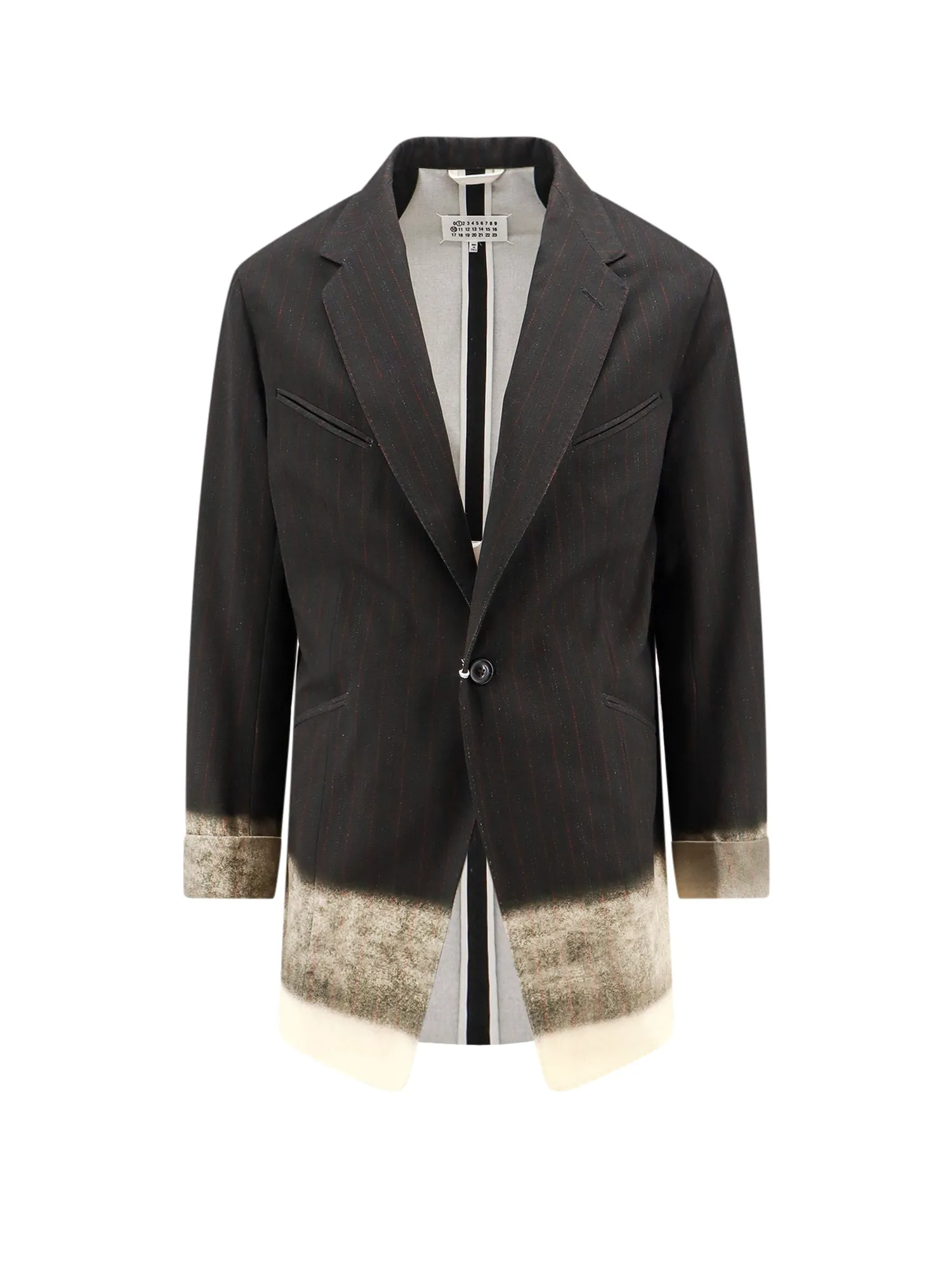 Cotton Blazer With Pinstriped Motif