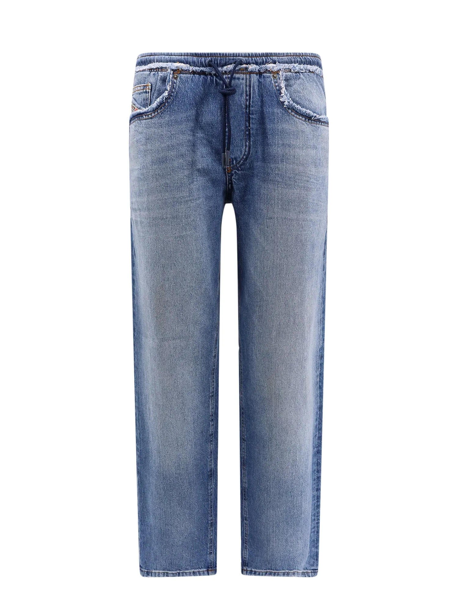 Cotton Jeans With Frayed Profiles