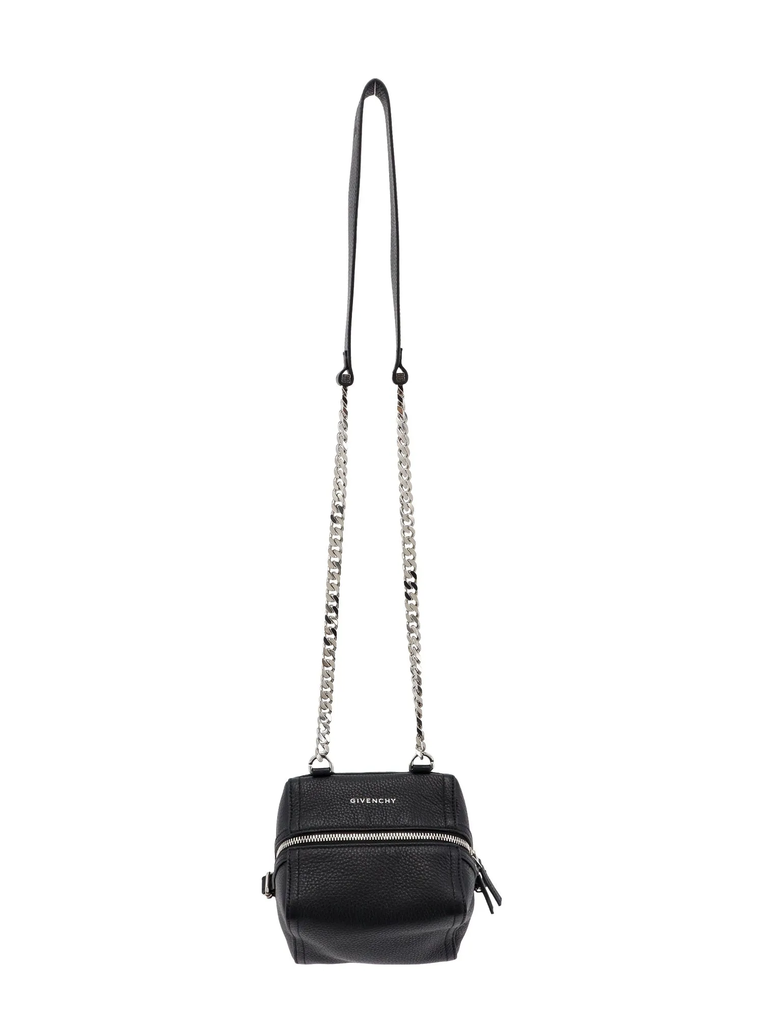 Leather Shoulder Bag With Metal Logo