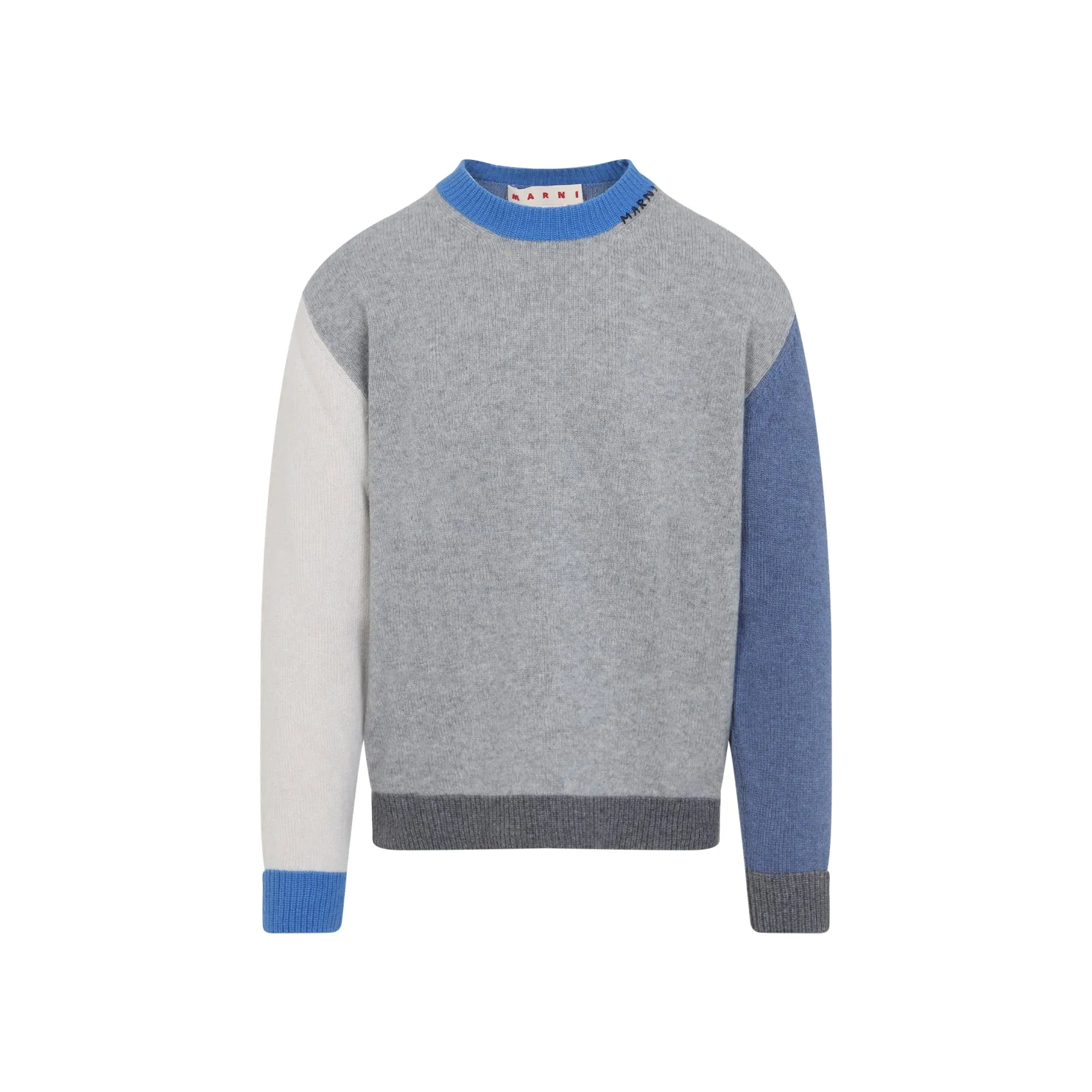 Grey Roundneck Cashmere Pullover