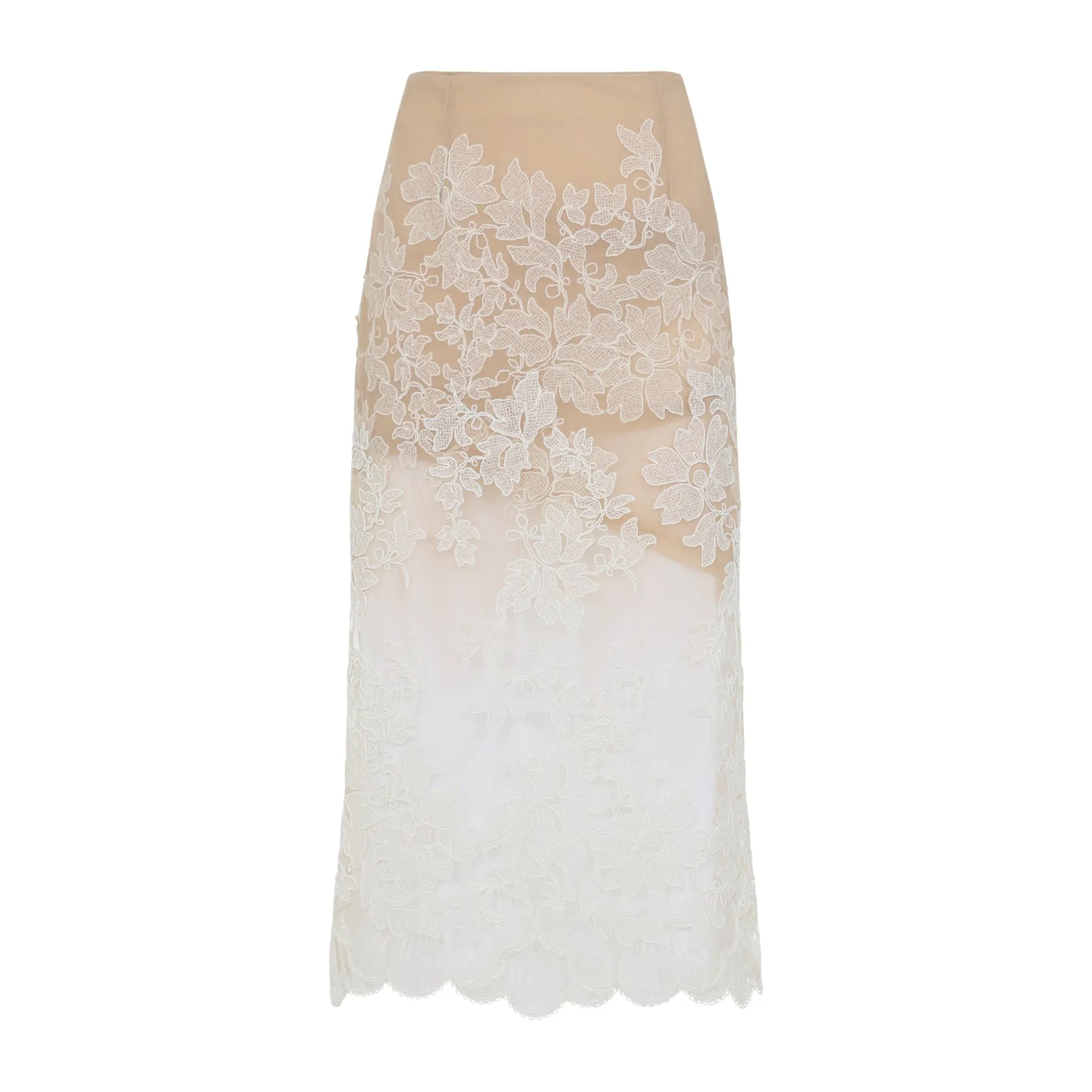 White Polyamide Midi Skirt