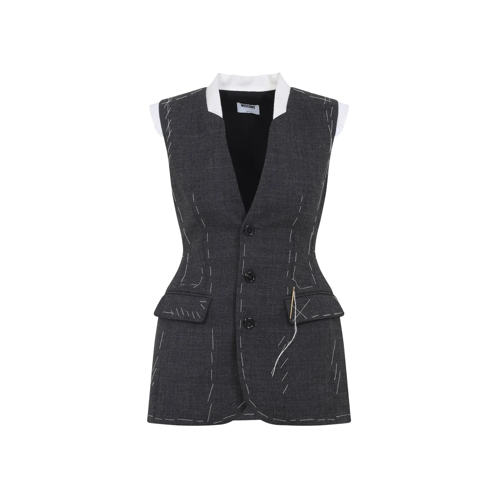 Grey Wool Vest
