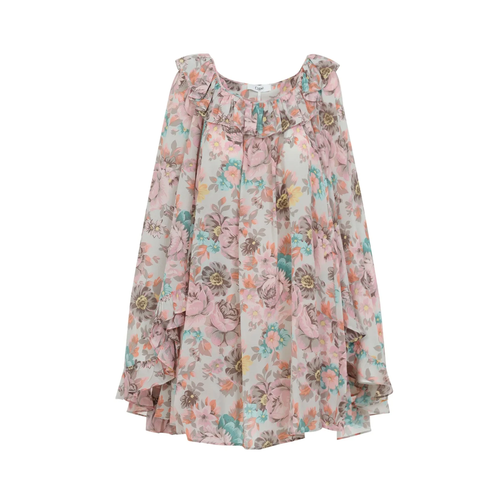 Muddy Grey Silk Mini Dress