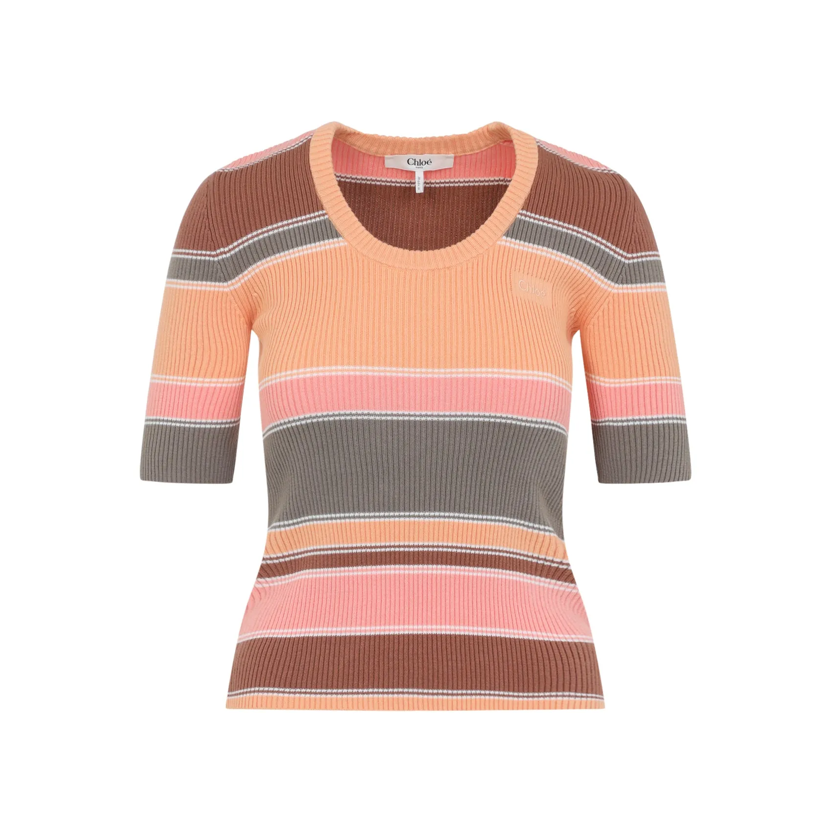 Multicolor Orange Cotton Sweater