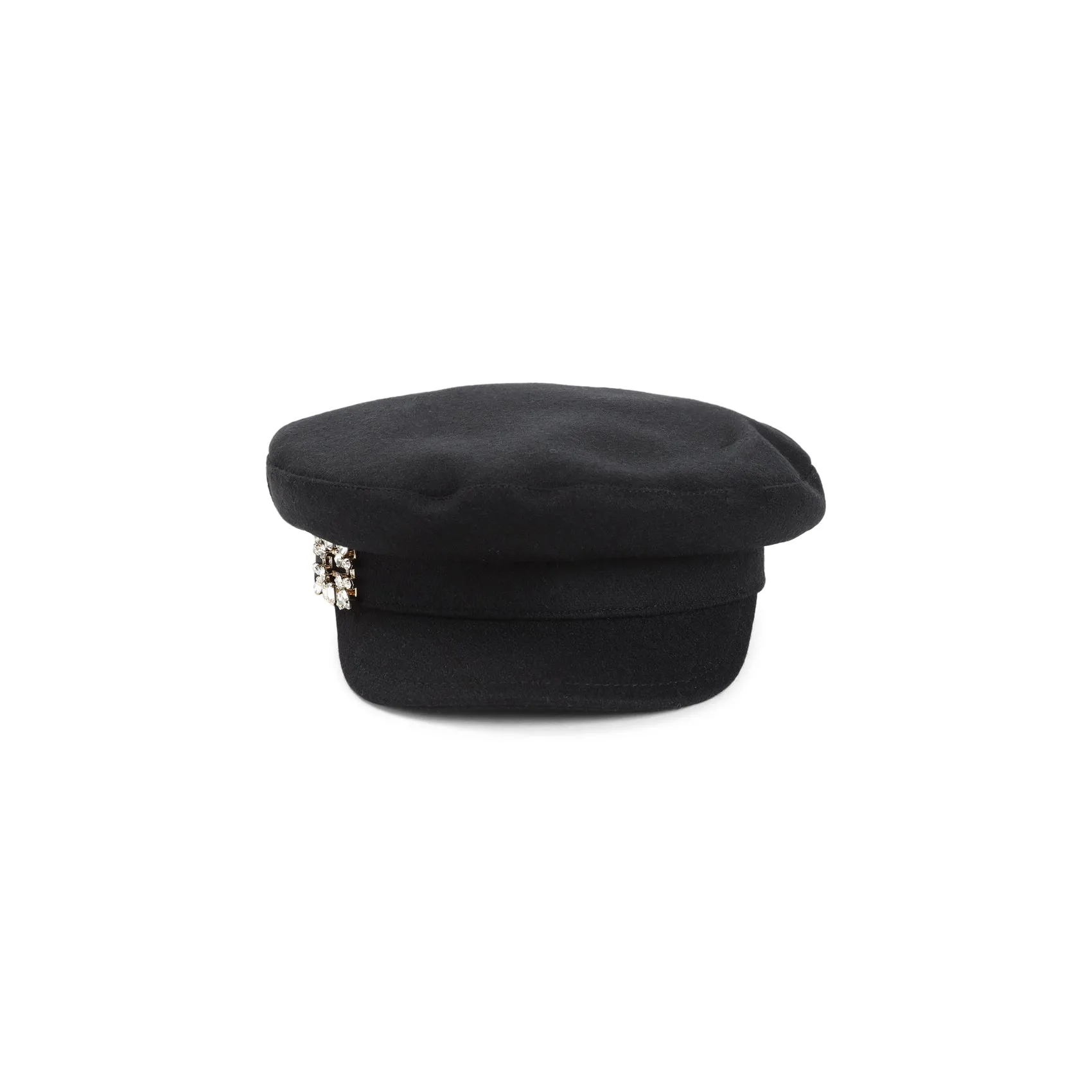 Black Broche Sailor Wool Hat