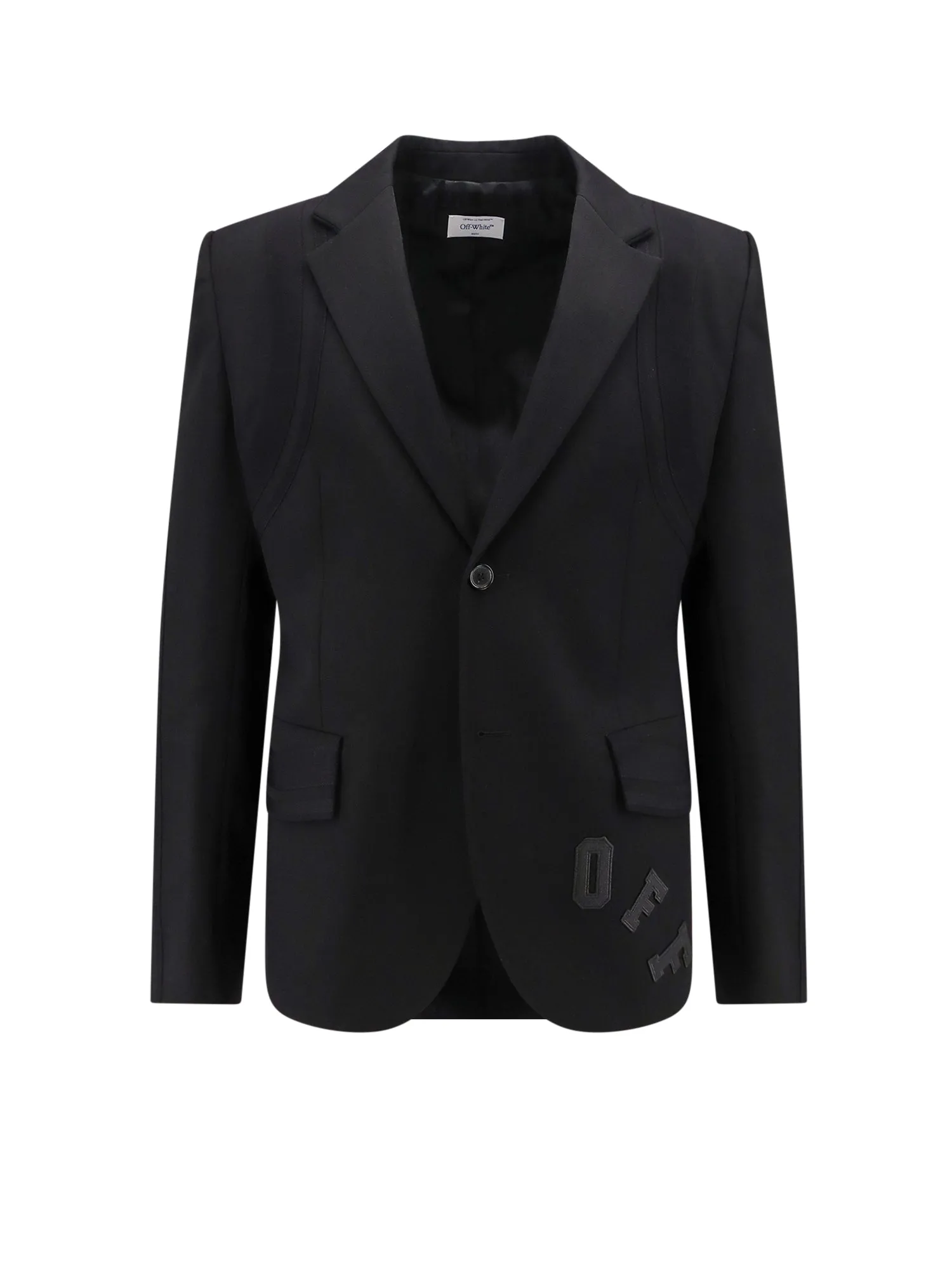 Virgin Wool Blazer With Off Patch