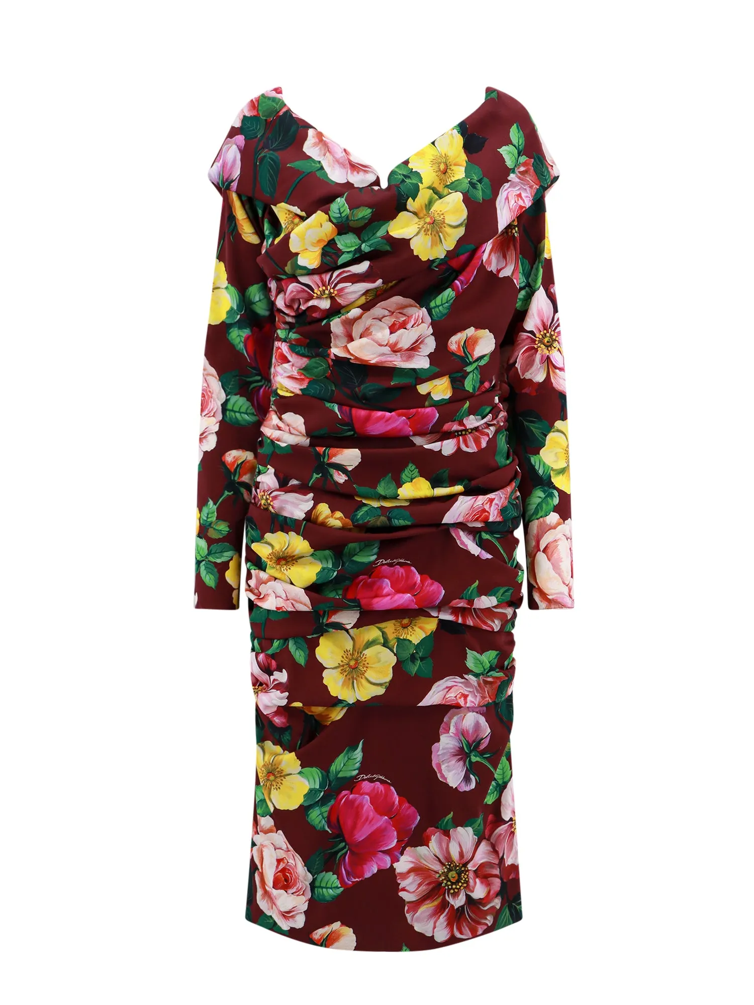 Stretch Silk Dress With Floral Print
