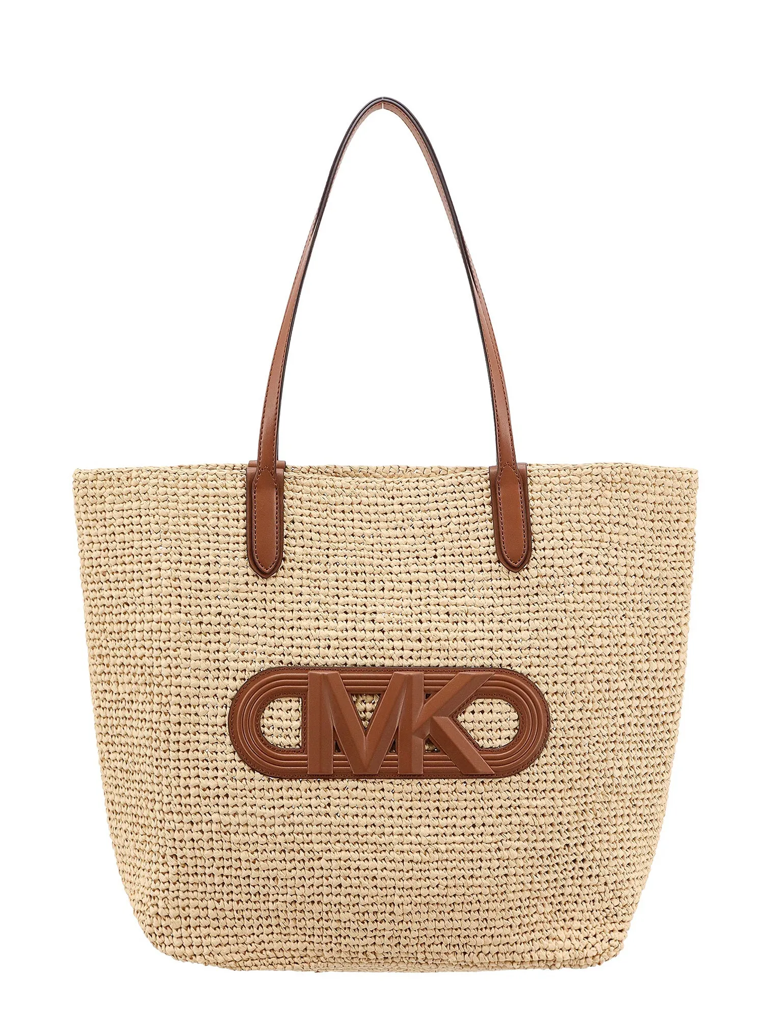 Rafia Shoulder Bag With Frontal Monogram